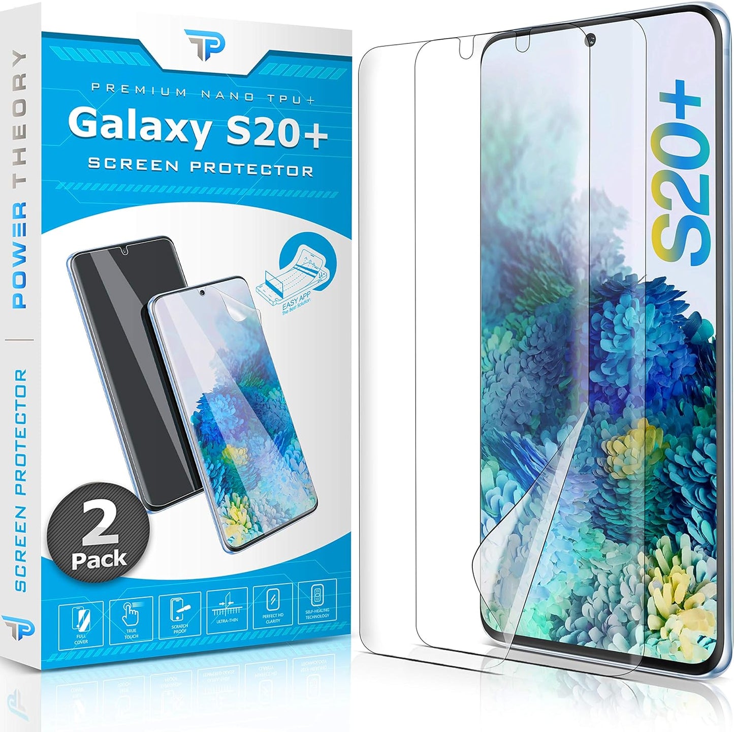 Power Theory Designed for Samsung Galaxy Note 20 Screen Protector [Not Glass], Easy Install Kit, Case Friendly, Full Cover, Flexible Film anti Scratch, 2 Pack  Power Theory Samsung S20 Plus [2-Pack]  