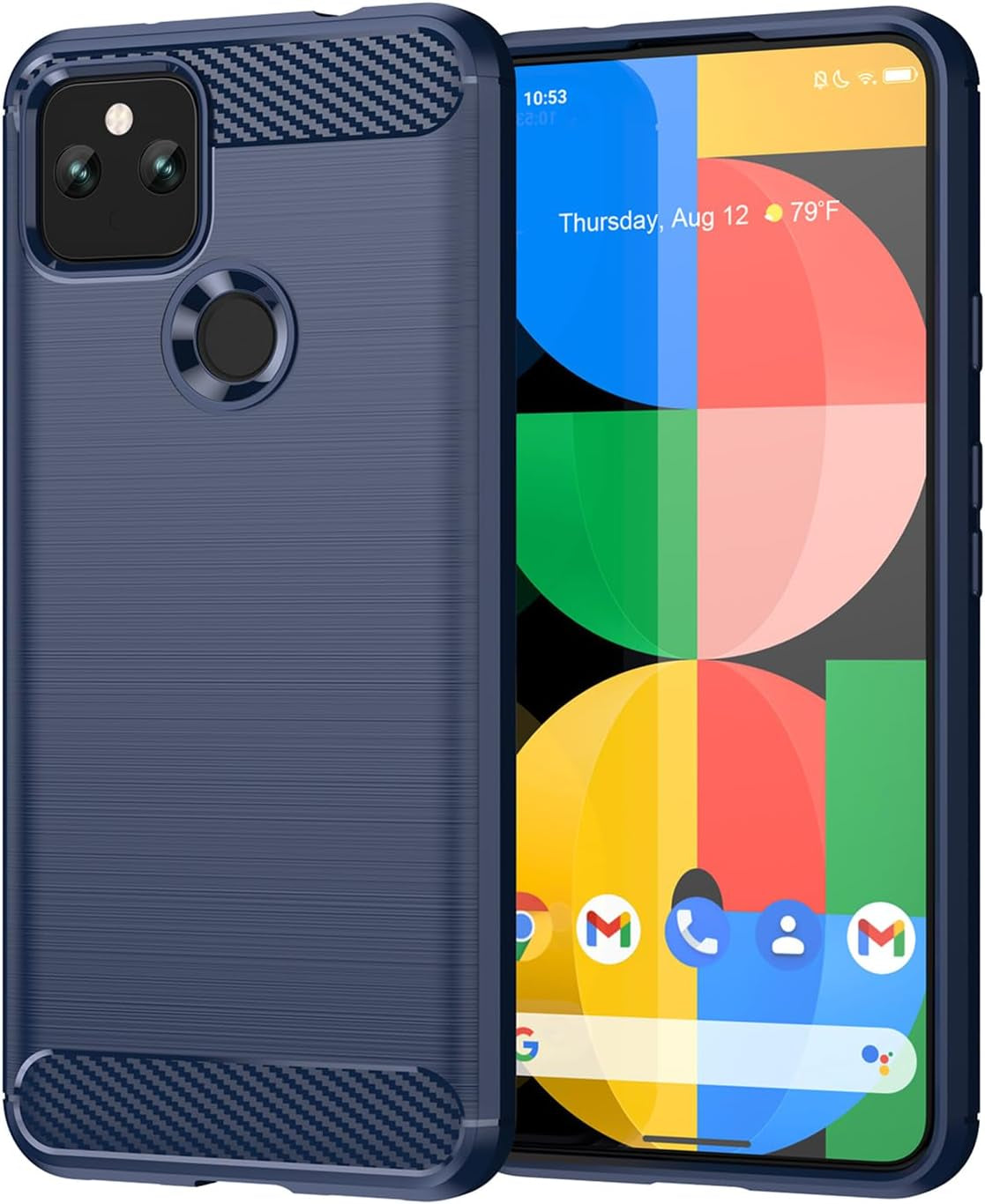 EUAGVQY for Pixel 4A 5G Google 4A 5G Case Carbon Fiber Soft TPU Anti-Slip Durable Lightweight Protective Phone Cover for Google Pixel 4A 5G（Black）  EUAGVQY Blue  