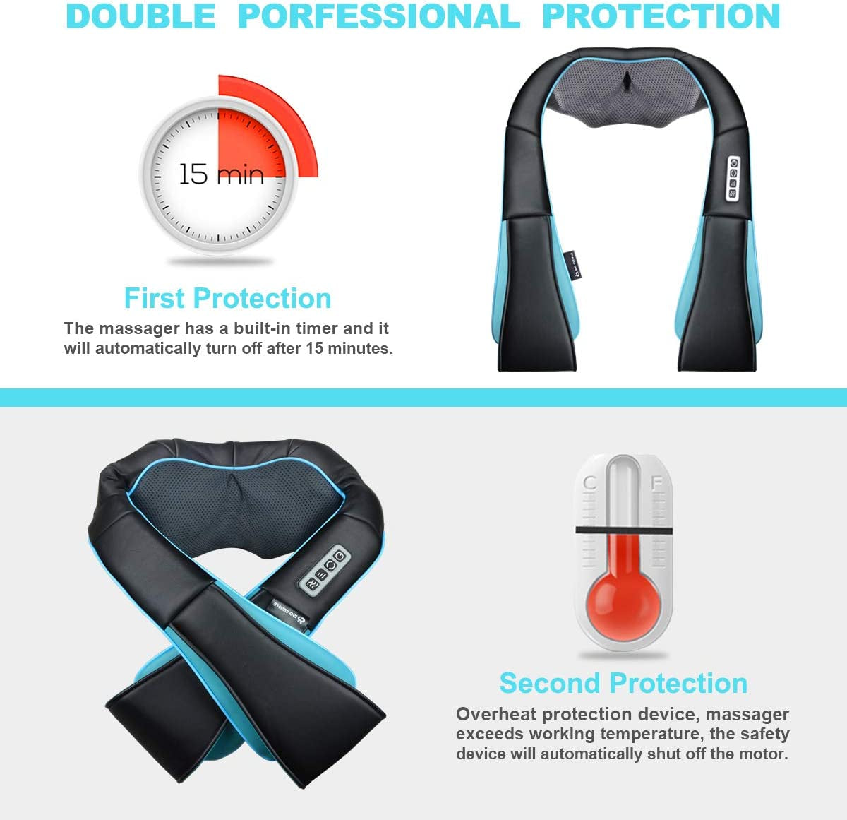 Mocuishle Neck Shoulder Back Massager with Heat - Shiatsu Neck Massager Present, Gift for Men/Women/Mom/Dad - Deep Kneading Massage for Neck, Back, Shoulder, Waist, Leg, Feet and Muscle  Mo Cuishle   