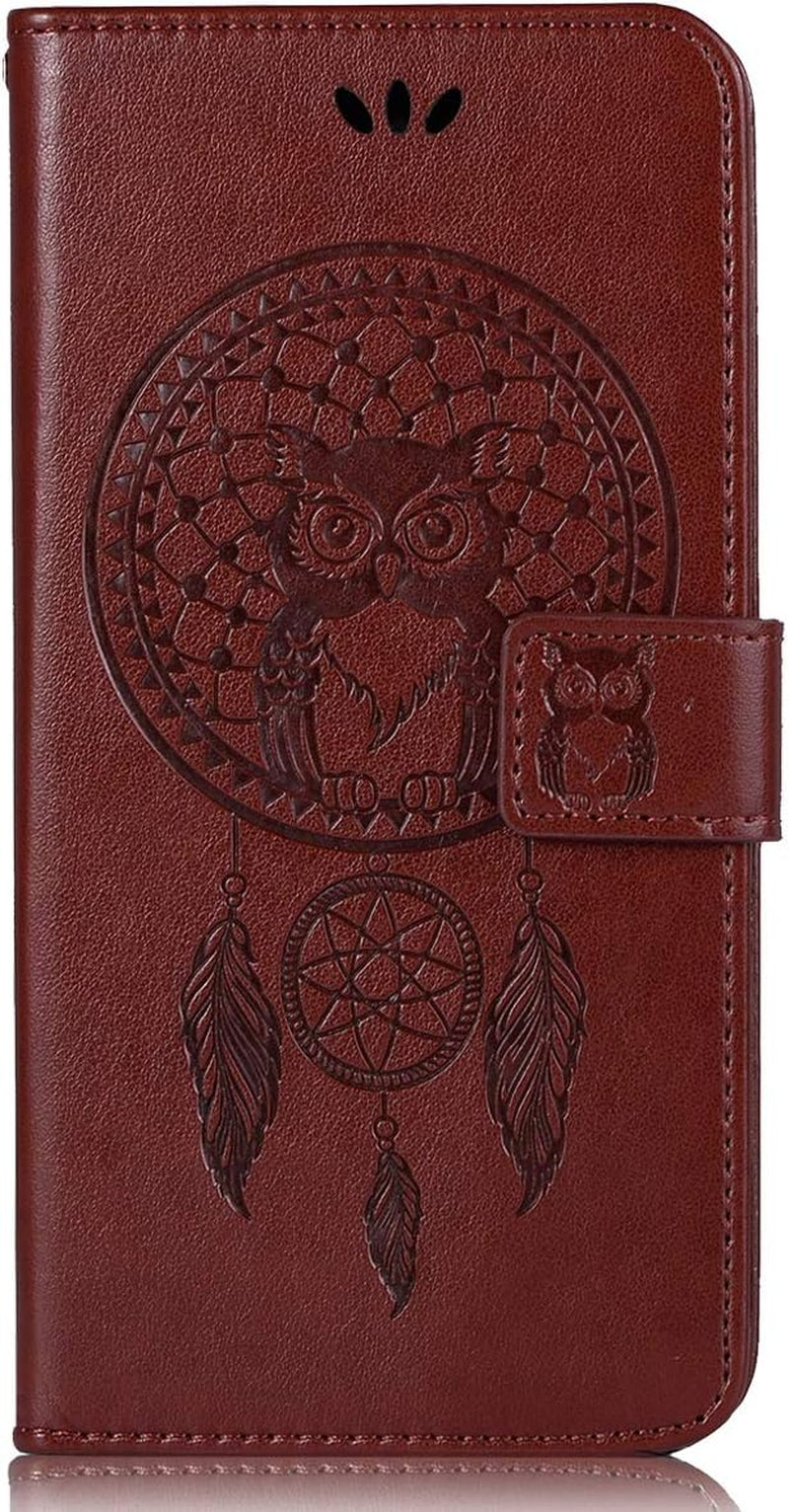 Sidande for LG G7 Case, for LG G7 Thinq Wallet Case, [Wrist Strap] Owl PU Leather Wallet Flip Protective Phone Case Cover with Card Slots and Stand for LG G7 / for LG G7 Thinq (2018) (Brown)  sidande   
