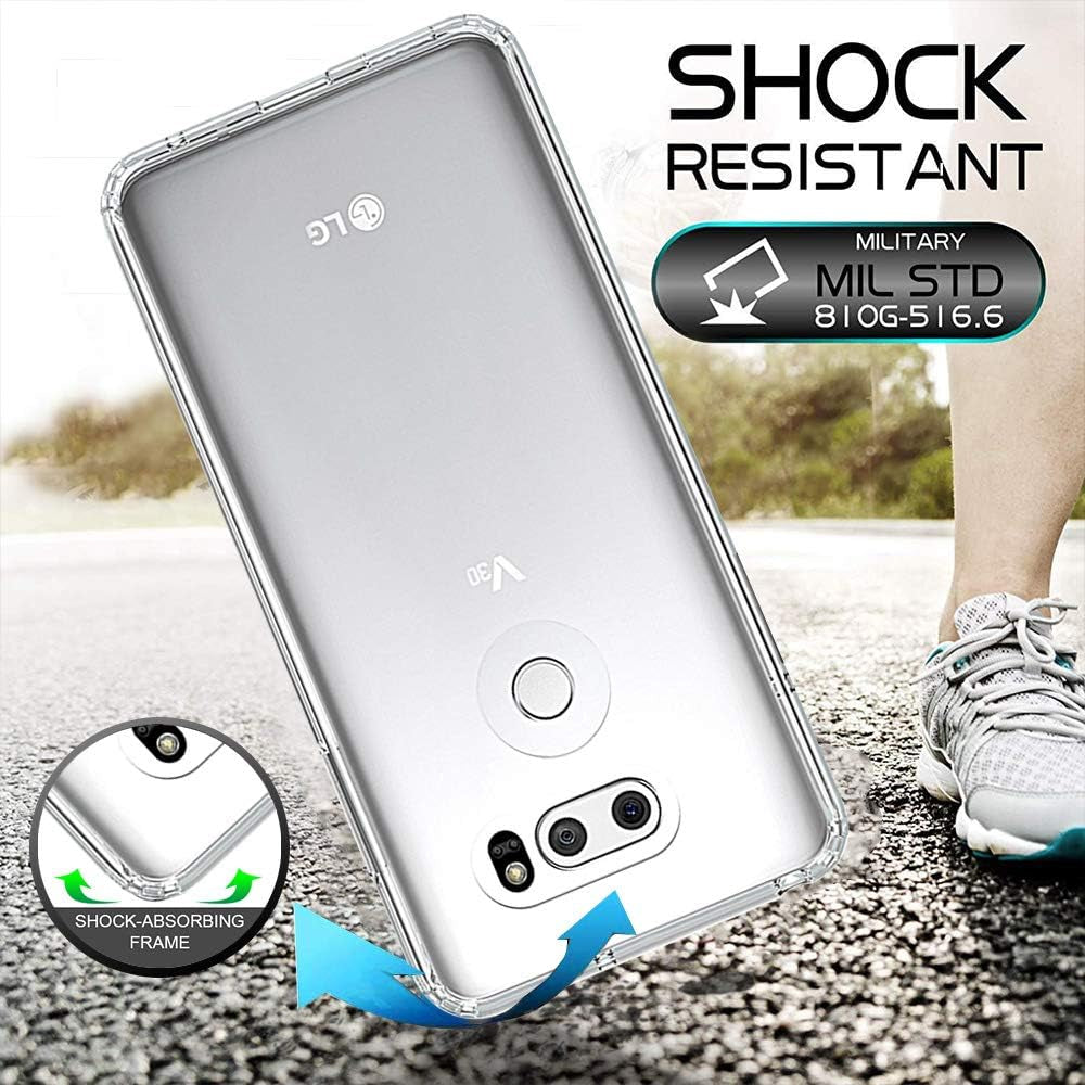Shinymax LG V30 Clear Case,Lg V30 plus Phone Case,Transparent Hybrid Sturdy Protective Cover Shockproof Slim Case Compatible with LG V30/LG V30S/Lg V30 Plus/Lg V35/LG V35 Thinq W/6.0" Display (2017)  ShinyMax   