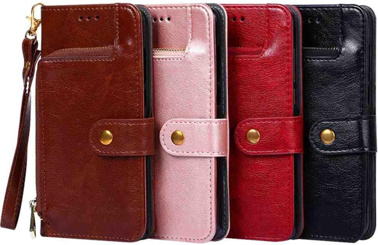 Mojiery Phone Cover Zipper Wallet Folio Case for LG G6, Premium PU Leather Slim Fit Cover for LG G6, 1 Photo Frame Slot, 3 Card Slots, Dirt-Proof, Red  MojieRy   