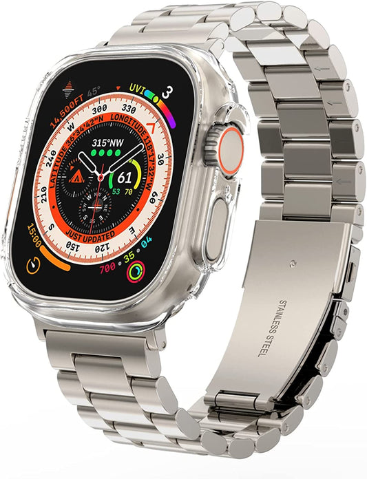 BEIZIYE Compatible for Apple Watch Band with Case, Premium Stainless Steel Metal Apple Watch Band and Case Replacement Adjustable Strap for for Apple Watch Series 8/7/6/5/4/3/2/1/Se/Ultra  BEIZIYE   