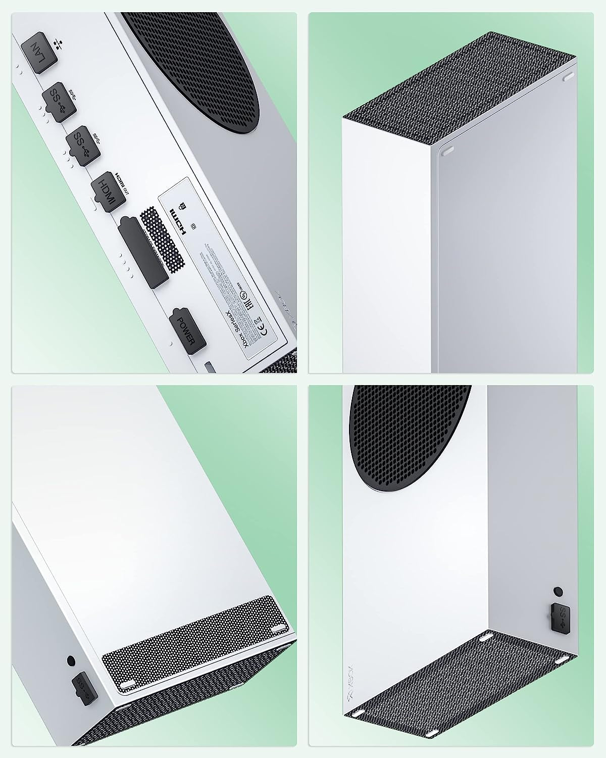 Dust Filter Set Compatible with Xbox Series S, ZAONOOL 7 Silicone Dust Plugs and 4 PVC Dust Filter, USB HDMI LAN Power CD Driver Interface Anti-Dust Cover Dustproof Plug for Xbox Series S Console  ZAONOOL   