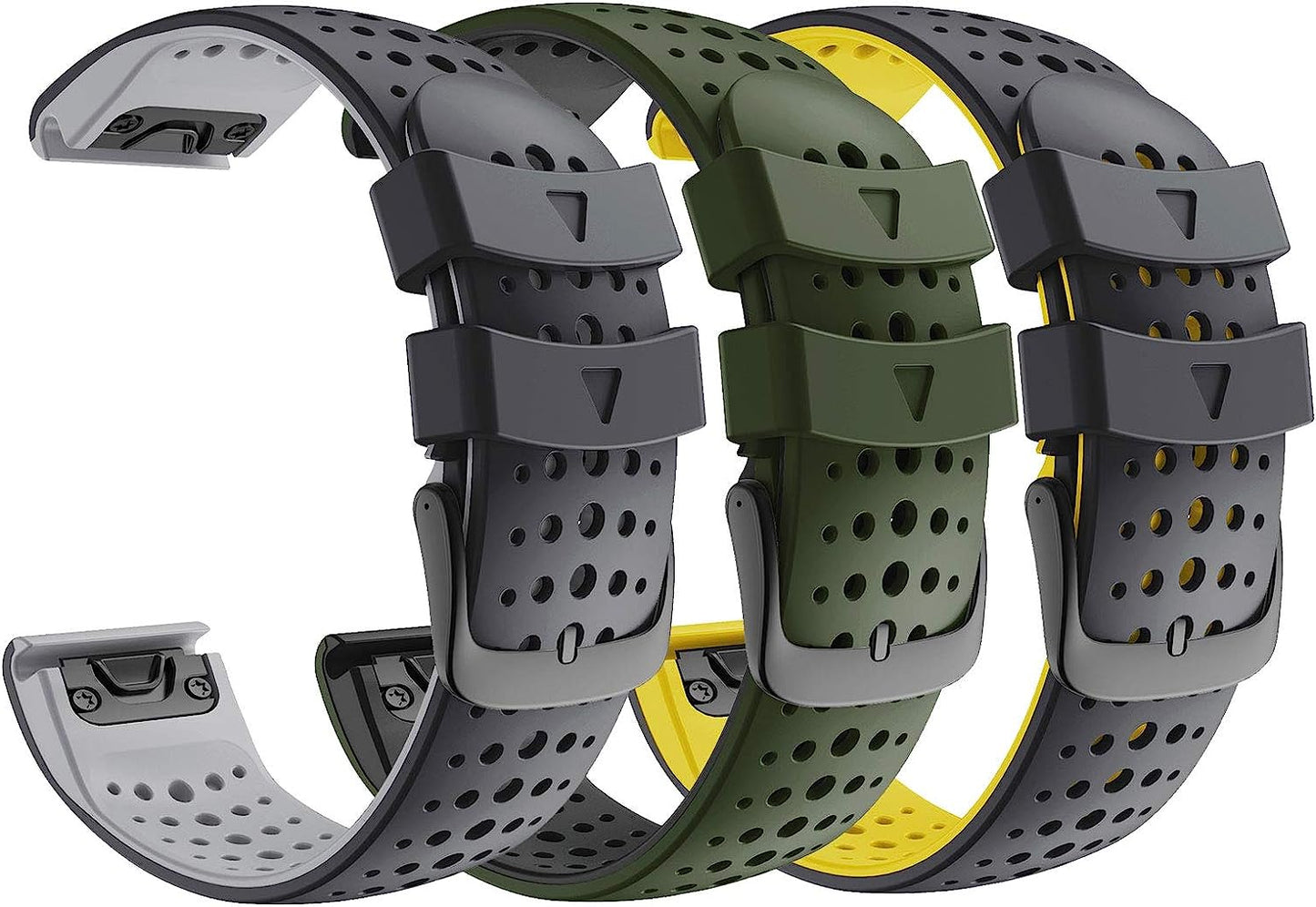 Notocity for Fenix 6 Band 22Mm Silicone Watch Bands for Fenix 7/Fenix 6/ Fenix 5/Fenix 5 Plus/Fenix 6/Fenix 6 Pro/Forerunner 935/945/Approach S60/S62/ Epix  NotoCity z-black,yellow,army green  