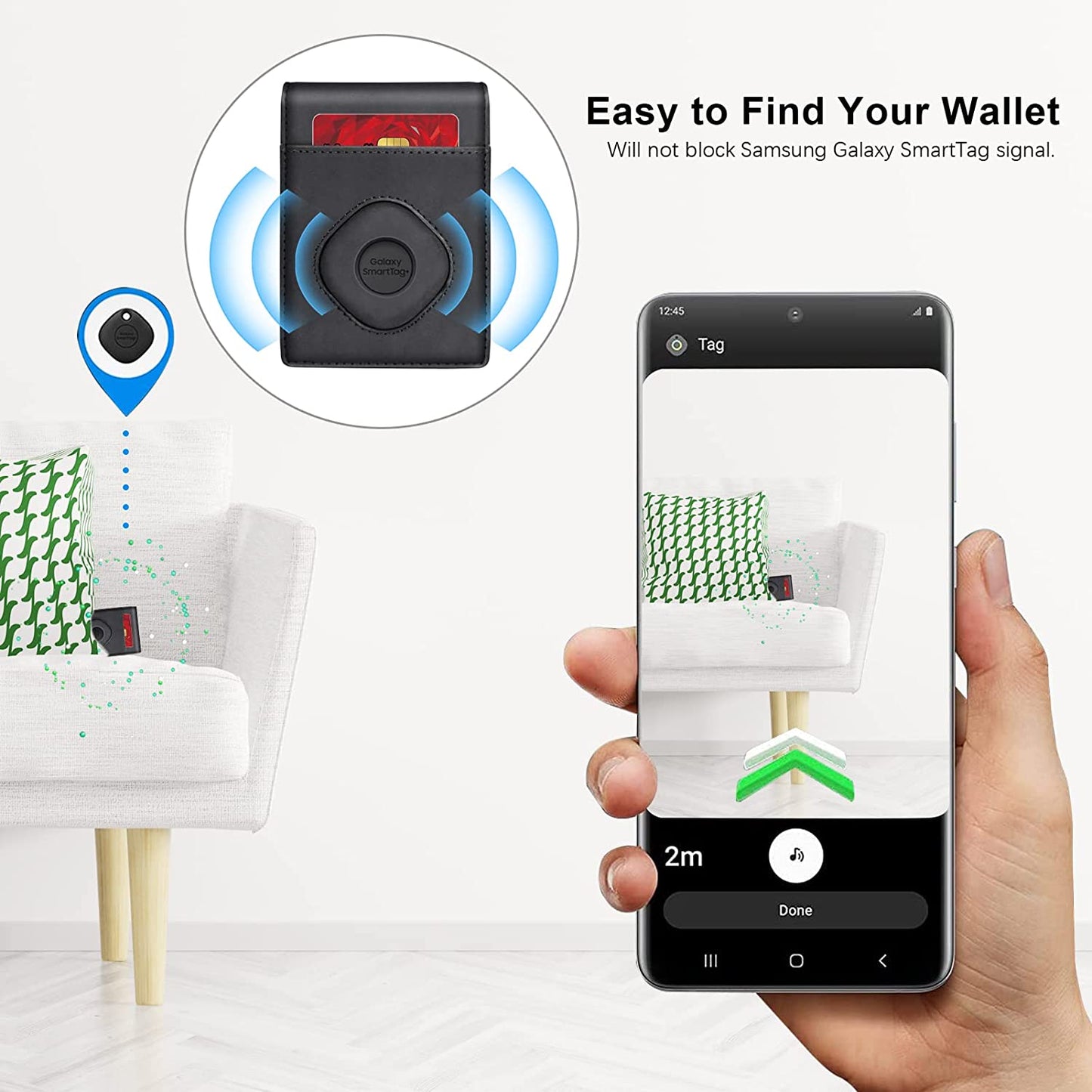 Swanscout Wallet for Smarttag & Smarttag+ Plus, Money Clip Version, RFID Blocking Genuine Leather Bifold Wallet with Gift Box (Black)  Shenzhen Xuanfeng Innovations Technology Co., Ltd.   