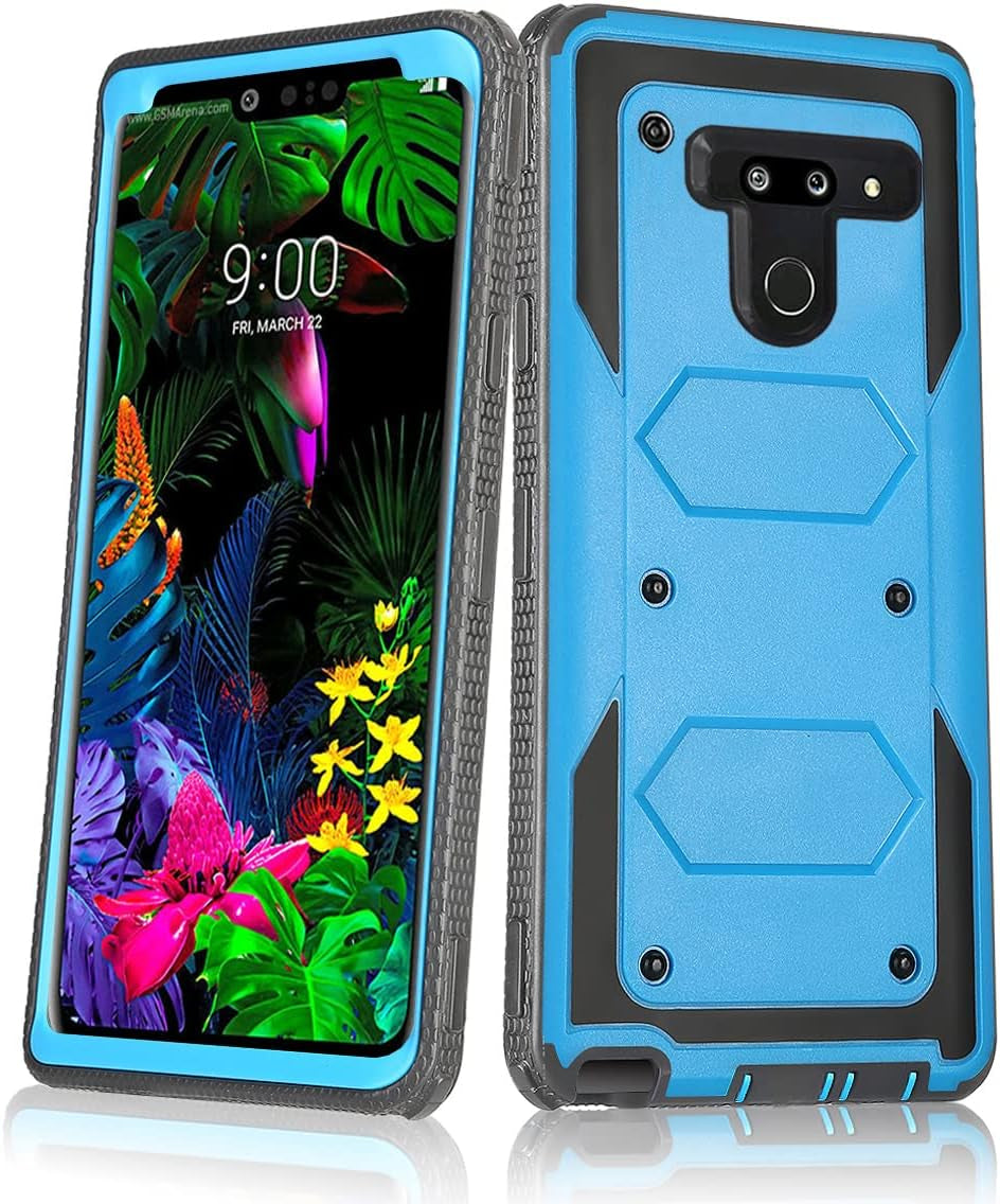 Asuwish Phone Case for LG G8 Thinq Cover Hybrid Rugged Shockproof Hard Drop Proof Full Body Protective Heavy Duty Mobile Slim Cell Accessories LGG8 Thin Q G 8 LG8 G8Thinq Lgg8Thinq 8G Women Men Black  Asuwish Blue  