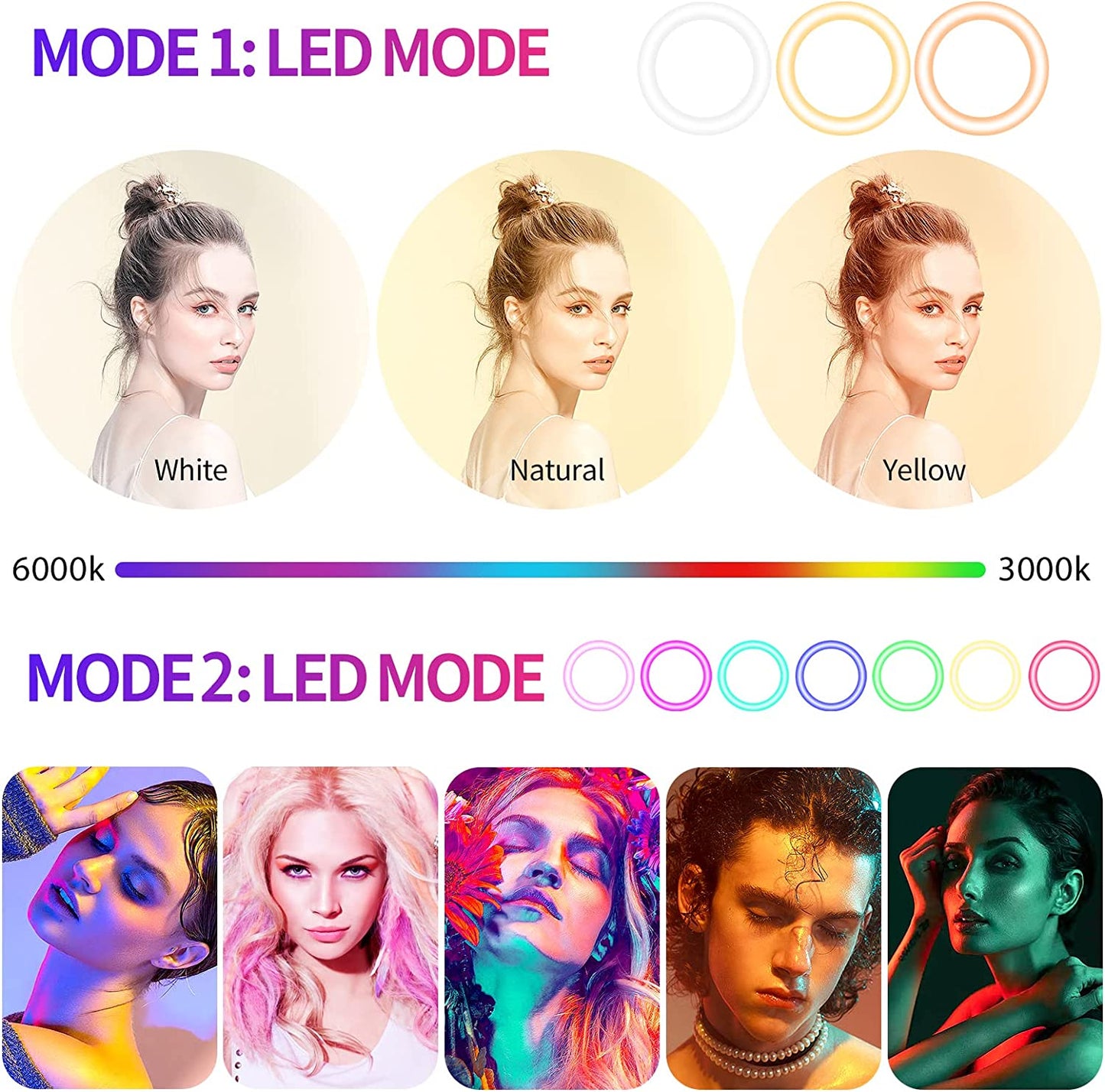 Torjim 12" RGB Ring Light with 67" Tripod Stand, Selfie Ring Light with Phone Holder & Wireless Remote, 3 CCT Modes & 12 Color Modes LED Ring Light for Selfie/Makeup/Tiktok/Youtube  Torjim   