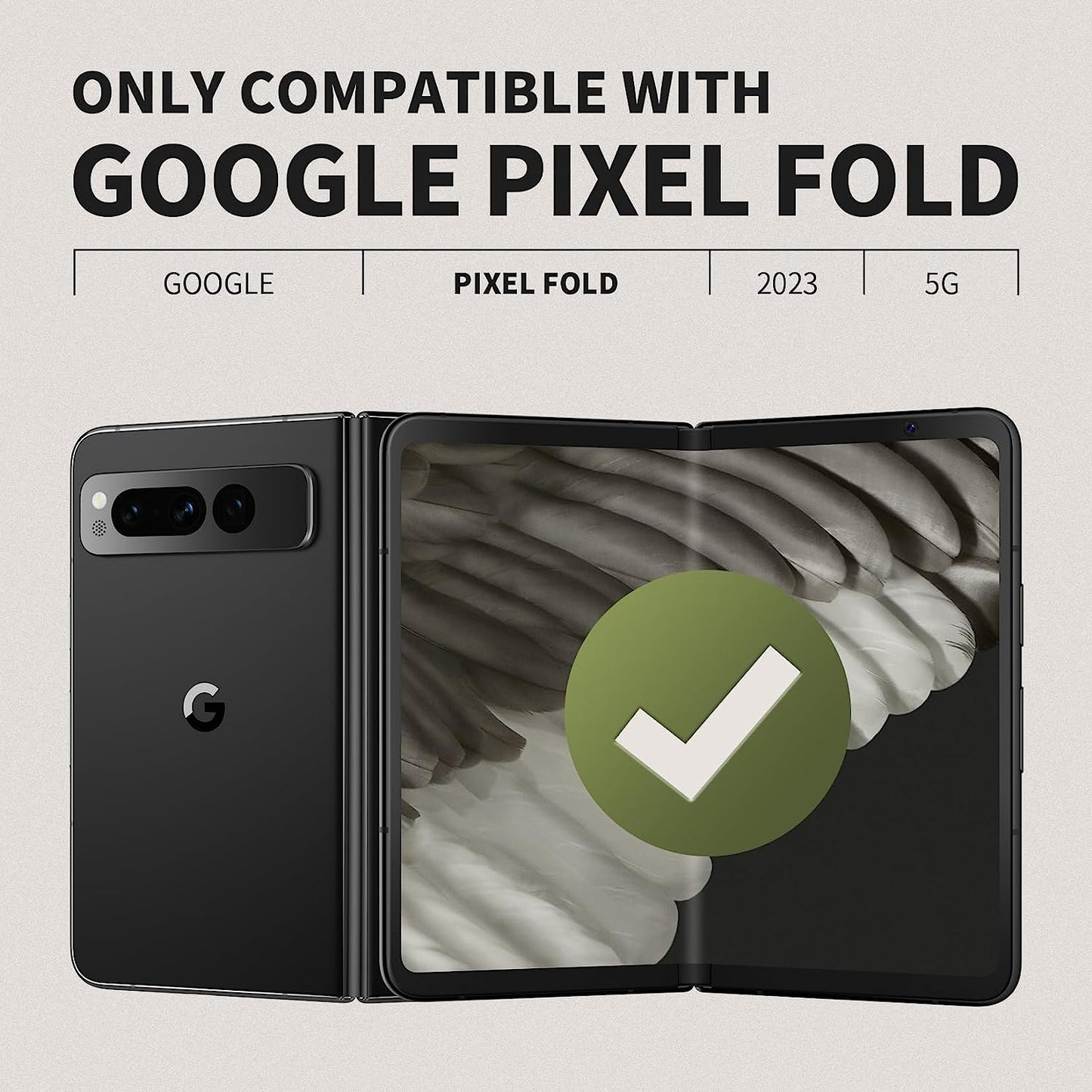 Tongate for Google Pixel Fold Case(2023), [Bulit-In Screen Protector] [Hinge Protection] Military Grade Dual Layer Shockproof Rugged Phone Case with Kickstand & Belt Clip for Pixel Fold 5G, Blue  Tongate   