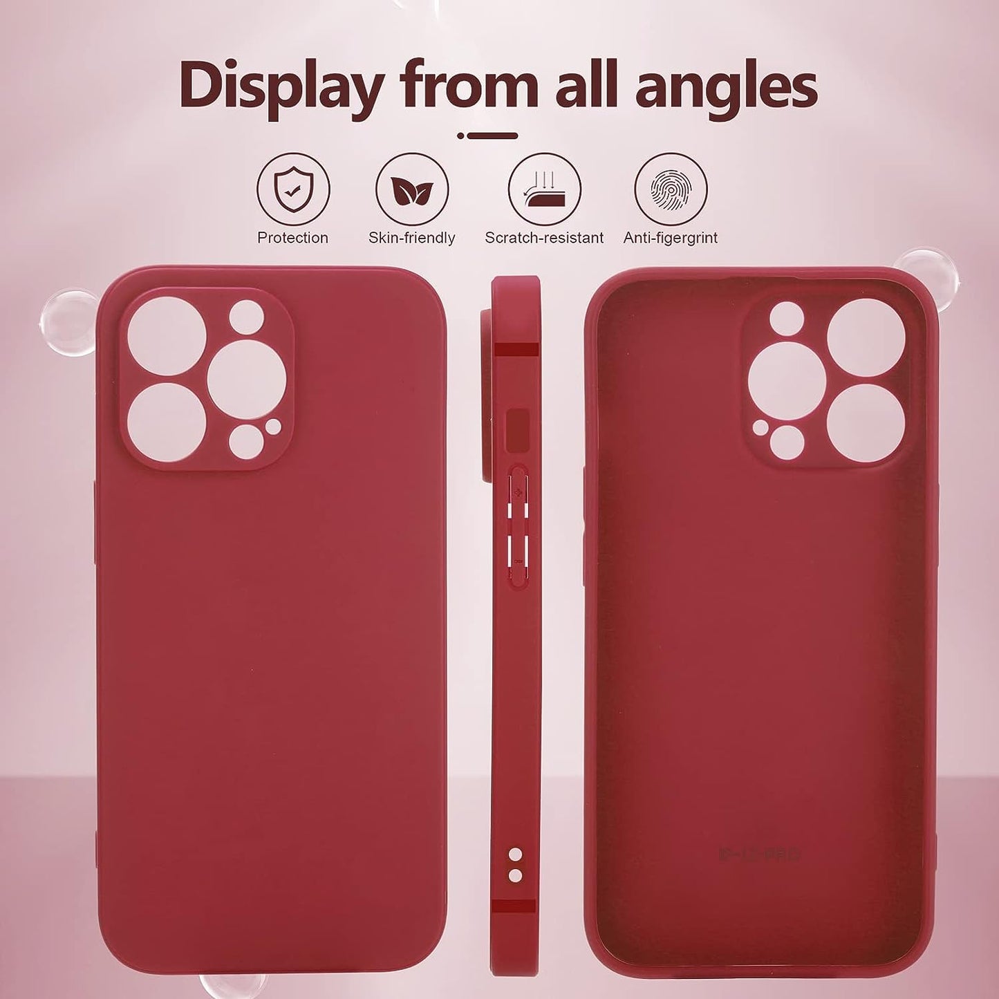 YZR Silicone Case for Iphone 12 Pro Max Case 6.7 Inch, Individual Protection for Each Lens, Liquid Silicone Phone Case with Microfiber Lining (Hawthorn Red)  YZR   