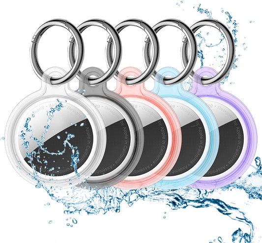 TEAMOLA Airtag Holder, 5Pcs Silicone Waterproof Full Body Protective Case Airtag Keychain Air Tag Case Holder for Kids, Dog, Pet, Backpack - Anti-Scratch - Shockproof - Anti-Loss Airtag Accessories  TEAMOLA   