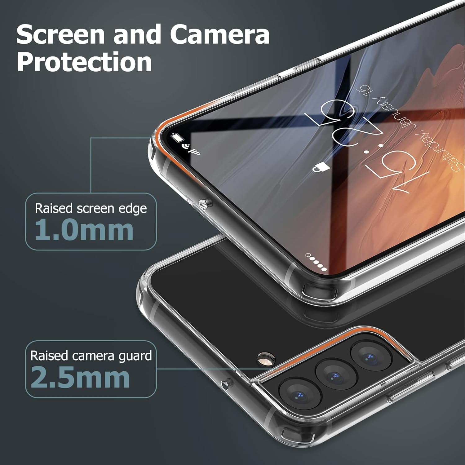 MATEPROX Compatible with Samsung Galaxy S22 plus Case, Clear Thin Slim Crystal Transparent Shockproof Bumper Cover for Samsung S 22+ 5G (2022)-Clear  MATEPROX   