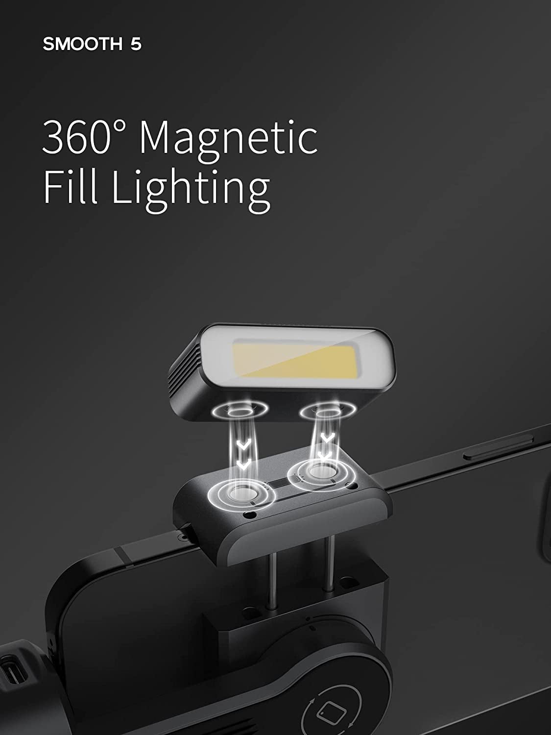 Zhiyun Smooth 5 Combo Gimbal Stabilizer, 3-Axis Handheld Smartphone Gimbal with Grip Tripod Vlog LED Fill Light for Iphone Android Filmic Pro  ZHIYUN   