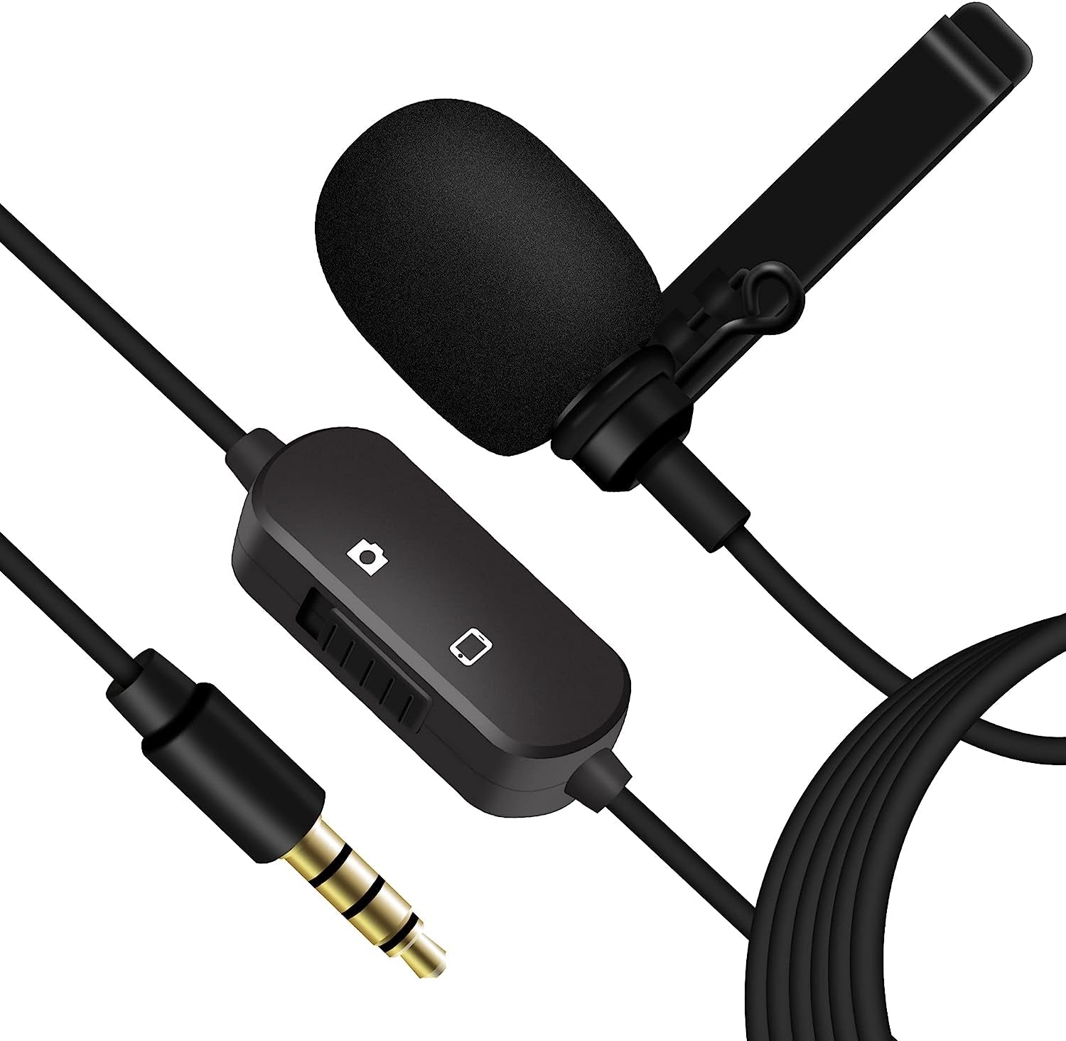 REALMIC Professional Lavalier Omnidirectional Condenser Microphone for Ipone and Android Smartphone Audio Video Recording, Plug and Play-For Youtube Tiktok Podcast Interviews  REALMIC   