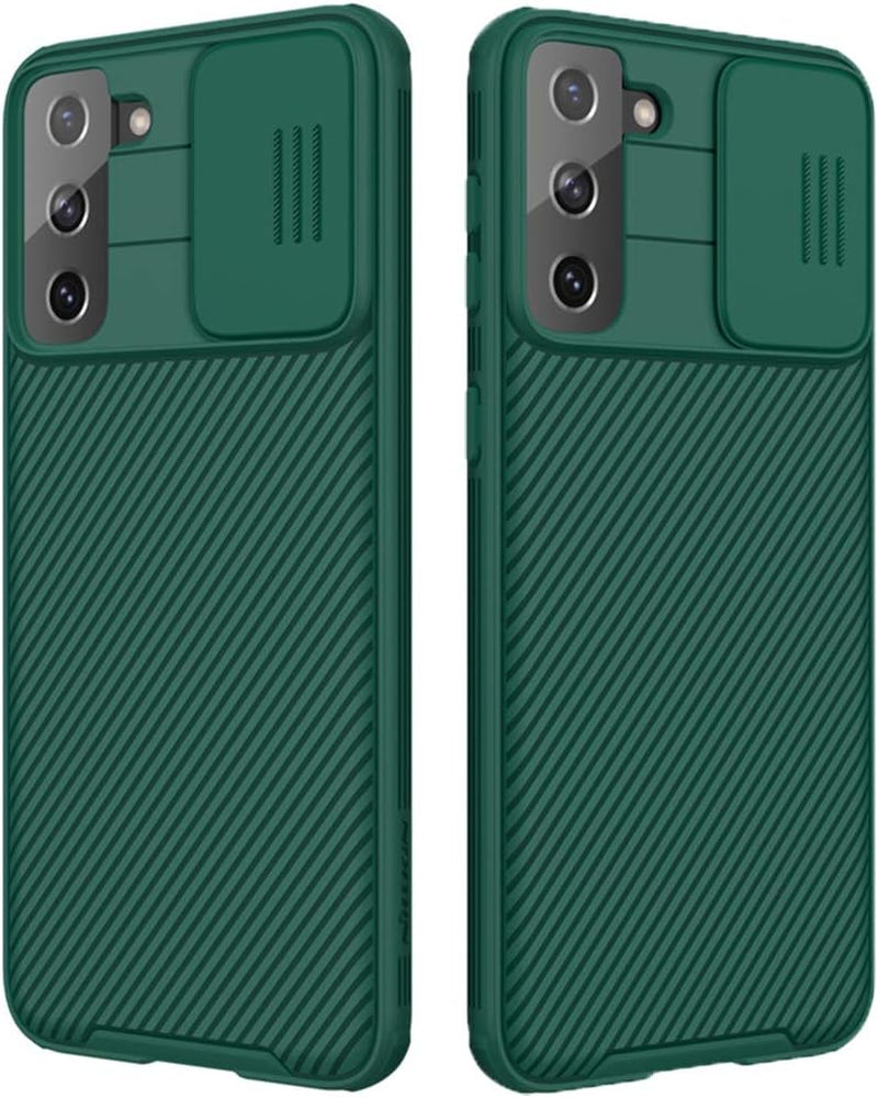 Mangix Galaxy S21 plus Case with Camera Cover,S21 plus Slim Fit Thin Polycarbonate Protective Shockproof Cover with Slide Camera Cover, Upgraded Case for Samsung Galaxy S21 + /Plus (Black)  Nillkin Green  