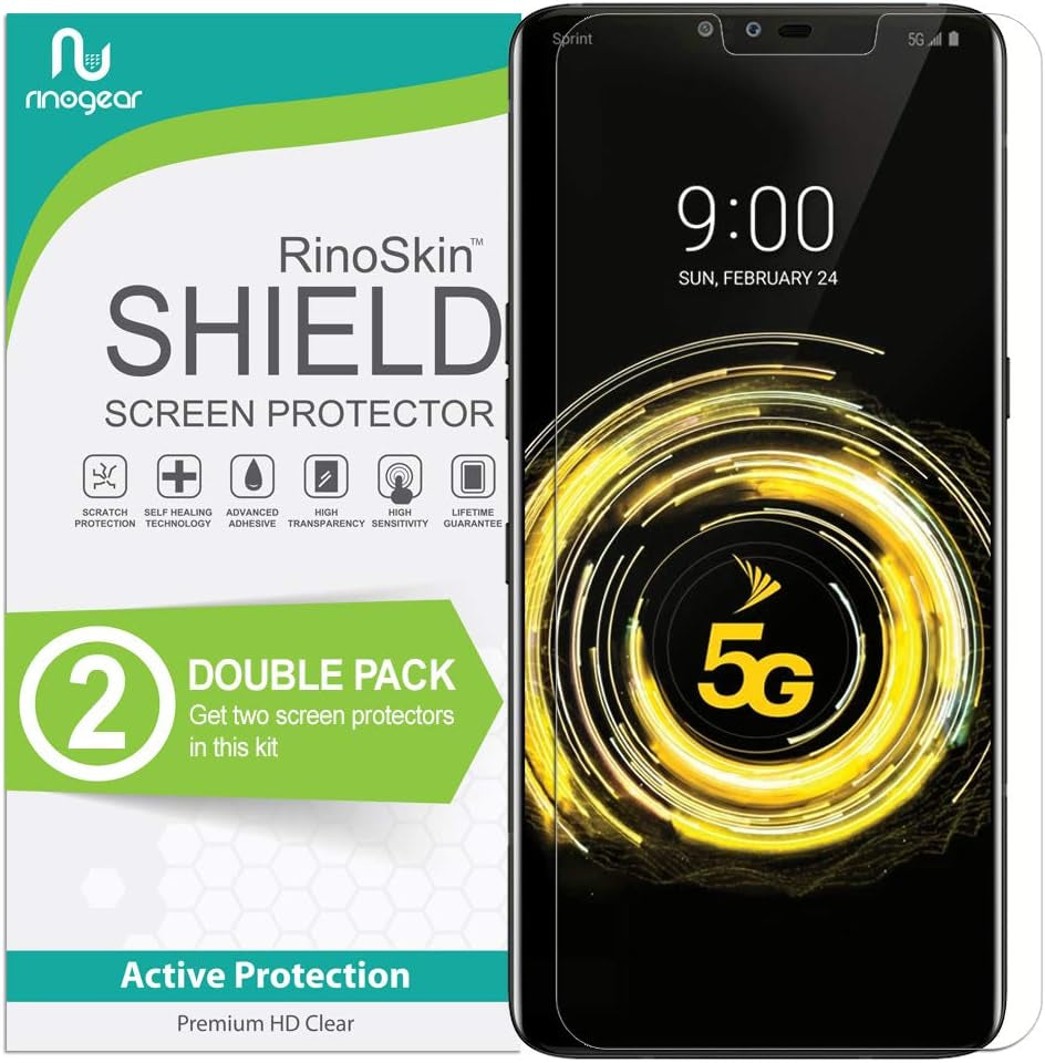 Rinogear (2-Pack Screen Protector for LG V30, V30S Thinq, V30S+ Thinq, V35 Thinq (6" - Inch) Screen Protector Case Friendly Accessories Flexible Full Coverage Clear TPU Film  RinoGear 6.4" Inch  