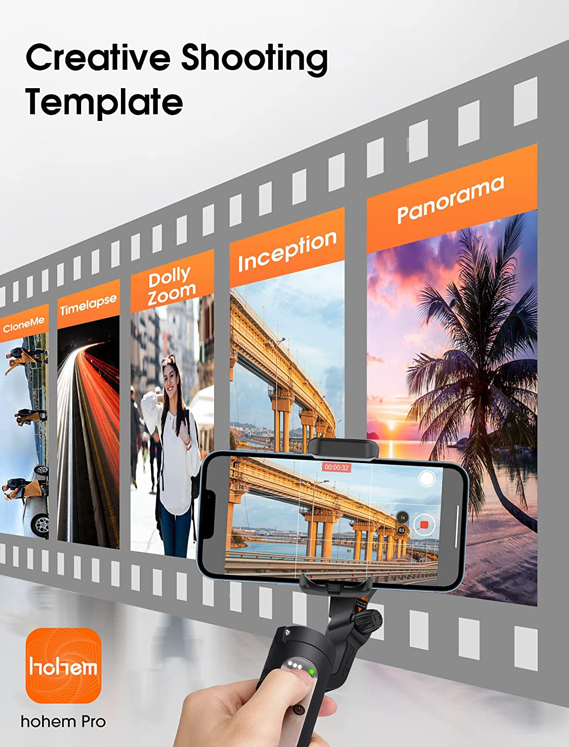 Hohem Isteady X2 Gimbal Stabilizer for Smartphone, 3-Axis Phone Gimbal with Remote Control, Foldable and Portable Stabilizer for Iphone & Android, Phone Stabilizer for Video Recording Youtube Tiktok  hohem   