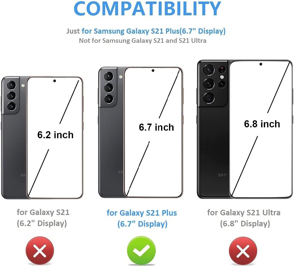 Onetop Compatible with Samsung Galaxy S21 plus Wallet Case with Card Holder, PU Leather Kickstand Card Slots Case, Double Magnetic Clasp and Durable Shockproof Cover 5G 6.7 Inch(Black)  Onetop   