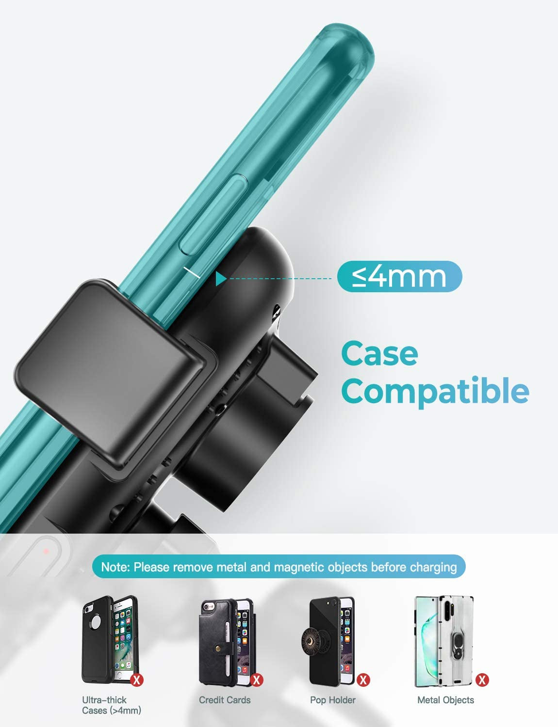 VASSCA Wireless Car Charger Mount, 10W/7.5W Qi Fast Charging Phone Holder for Air Vent and Dashboard, Auto Clamping  VASSCA   