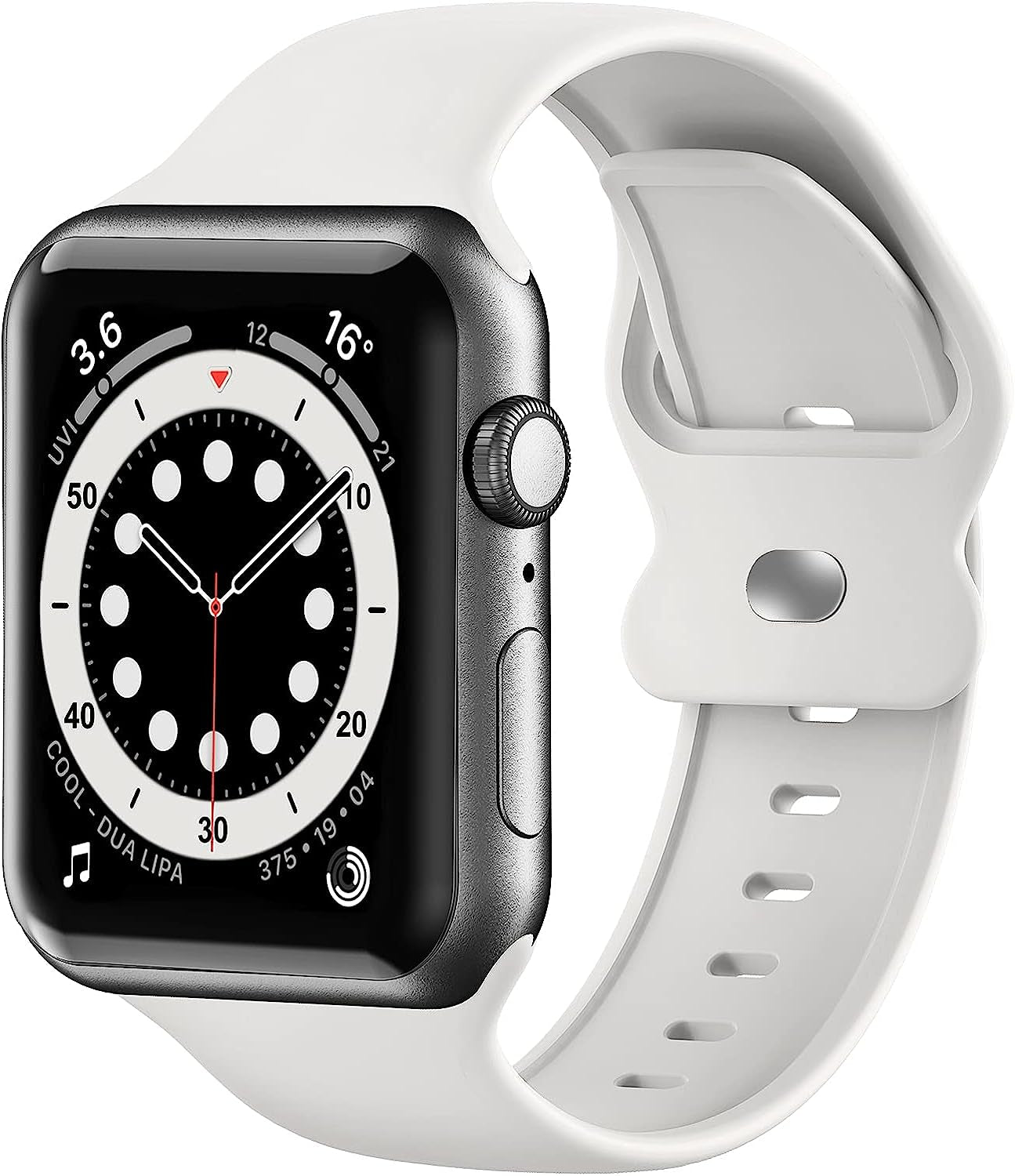 Upgrade Bands Compatible with Apple Watch Band 42Mm 44Mm 45Mm for Women Men-Soft Silicone Replacement Sport Watch Strap for Iwatch SE Series 7 6 5 4 3 2 1-Wristband  Gleiven Gray 42 mm/44 mm/45 mm 