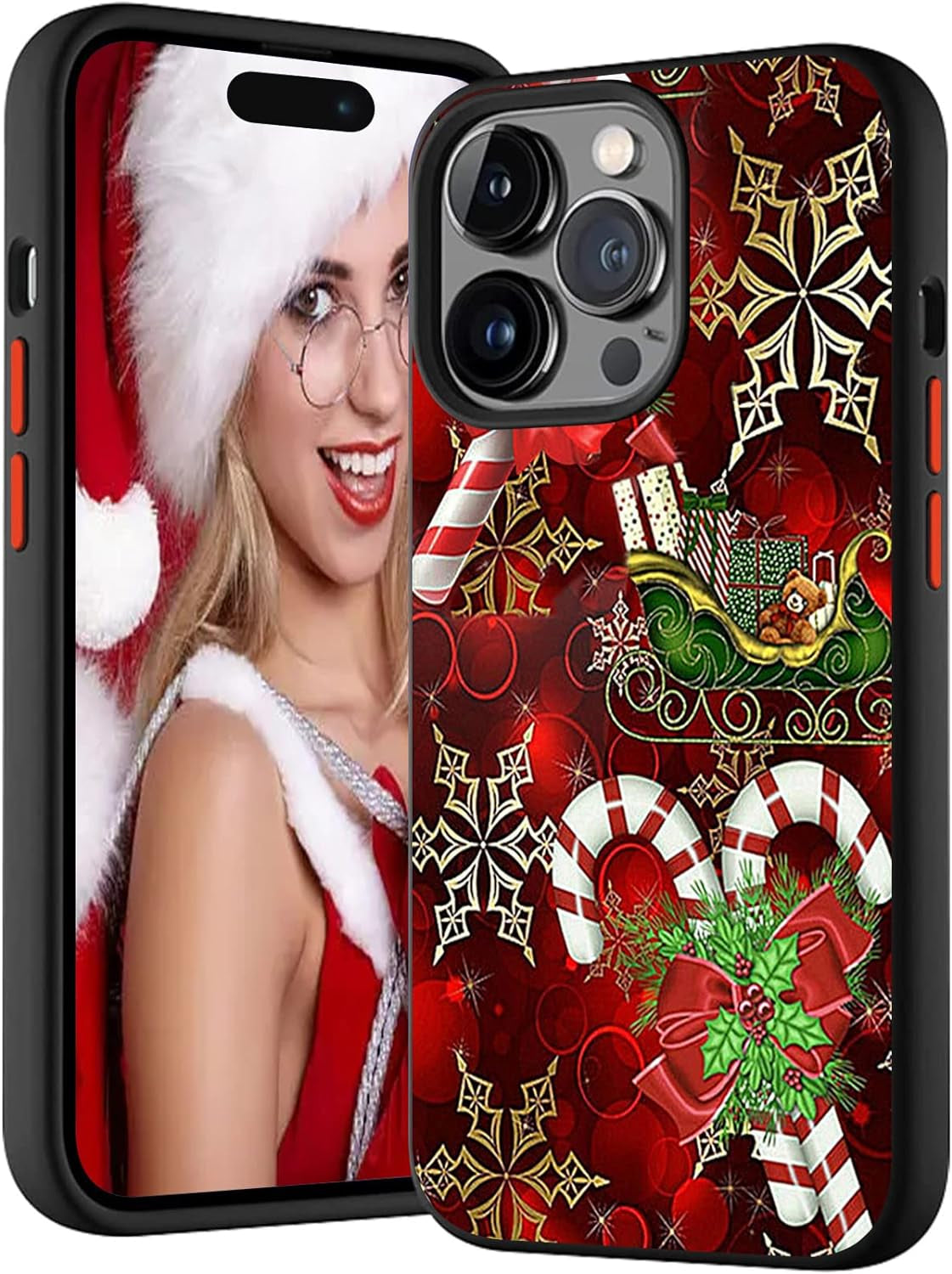 SINQERISHT Christmas Case Compatible with Samsung Galaxy S21 plus Phone Cases Hybrid Hard PC Soft TPU Bumper Full Body Shockproof Protective Cute Xmas Cover(Santa Claus)  SINQERISHT Christmas Candy Galaxy A32 4G 
