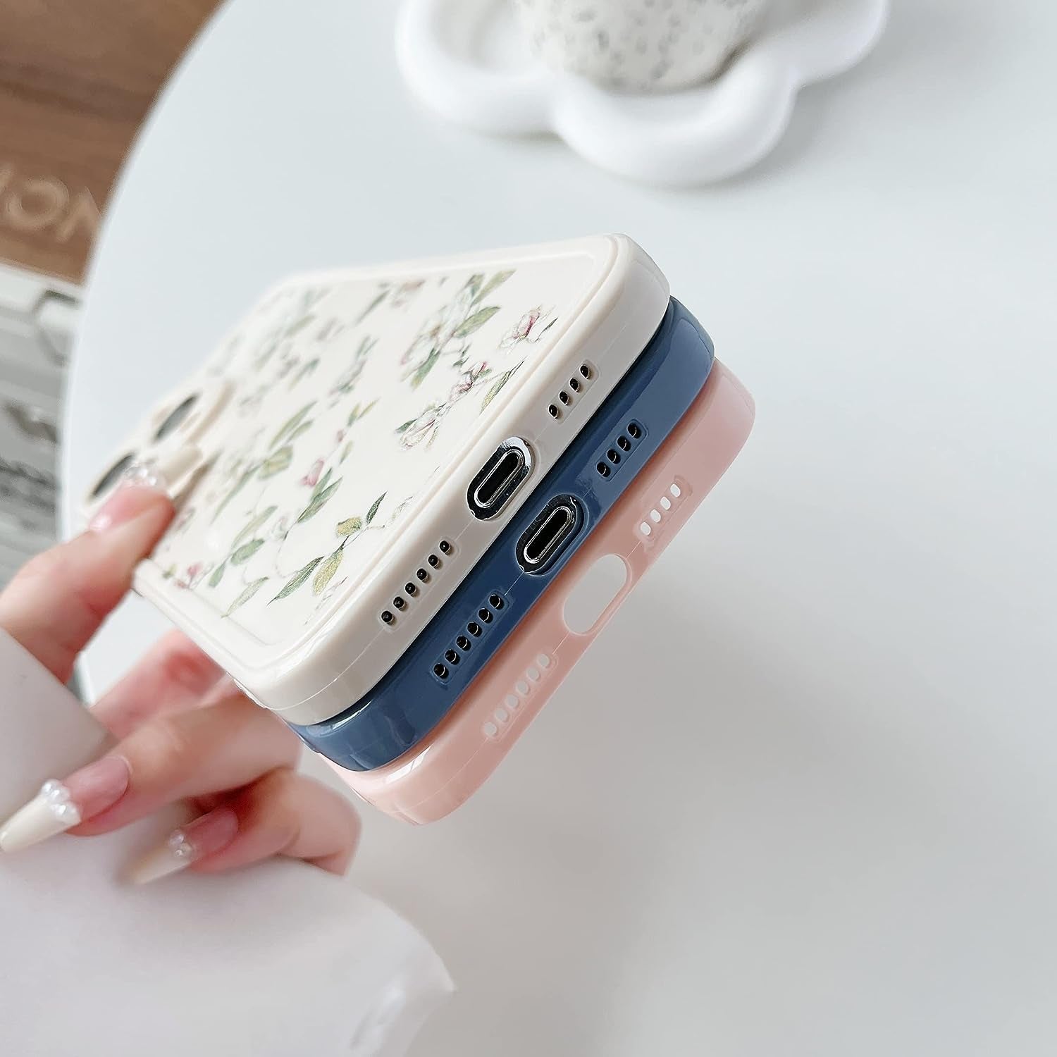 ZTOFERA Compatible with Iphone 12 Pro Max Case for Girls Women, Floral Flower Pattern Design Silicone Case, Slim Shockproof TPU Protective Bumper Case Cover for Iphone 12 Pro Max,Grey  ZTOFERA   