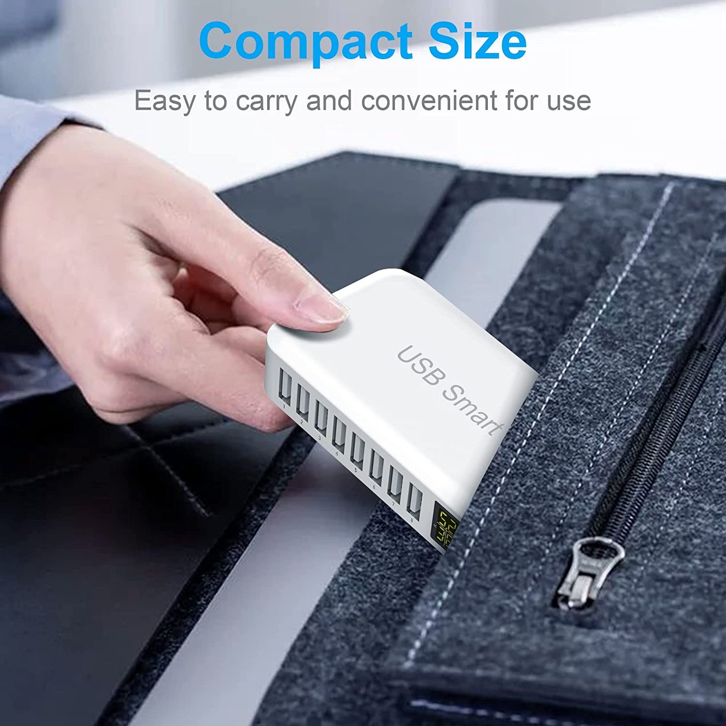 USB Charging Station, Ziwodiv 8-Port 60W/12A USB Charger Station, Multi Ports USB-A Charging Hub with LED Display, Compact Desktop Charger for Multiple Devices, Iphone Ipad Samsung Android and Tablet  Shenzhen Ruifeng Microelectronics Co. LTD   