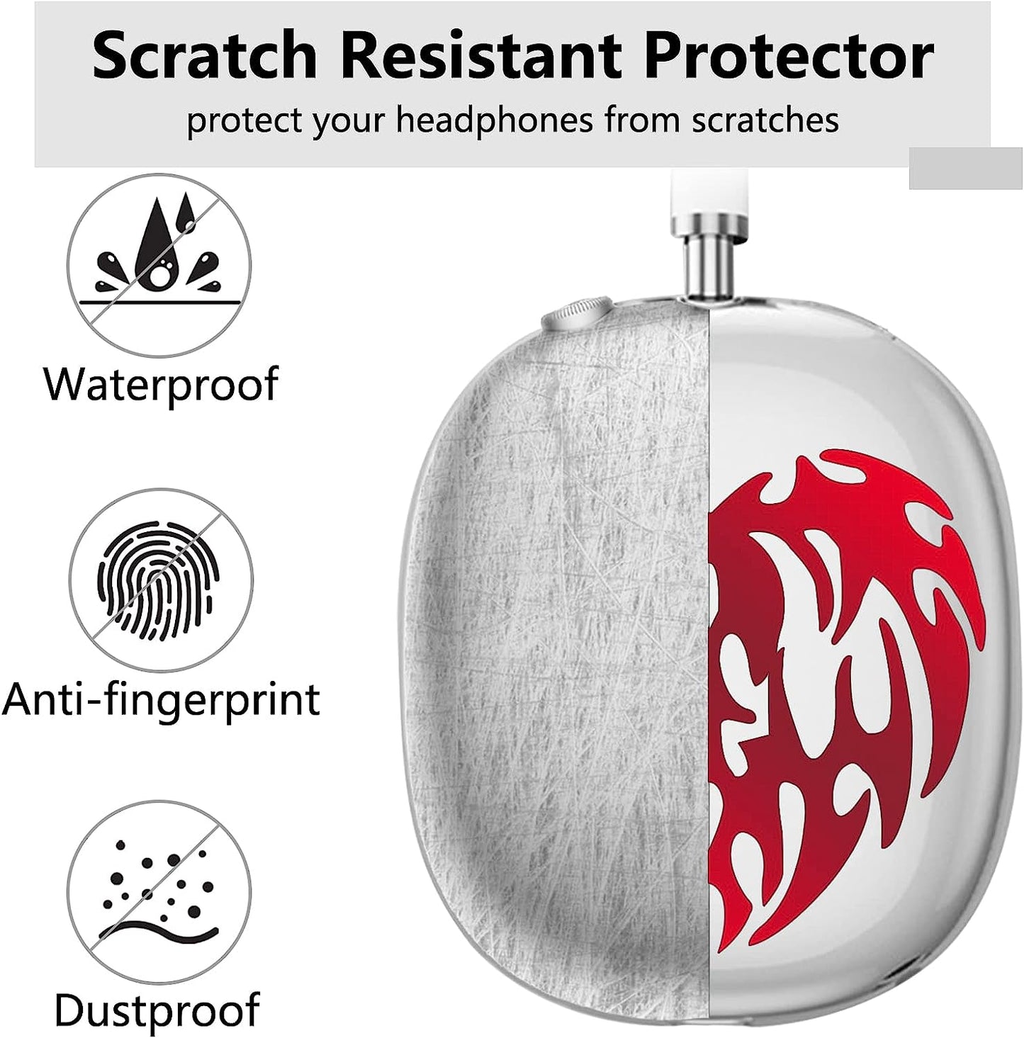 Aiaabq for Airpods Max Case Cover, Clear Soft TPU Skin Anti-Scratch, Personality Metallic Pattern, Transparent Accessories Ultra Protective Cover Apple Airpods Max  Aiaabq   