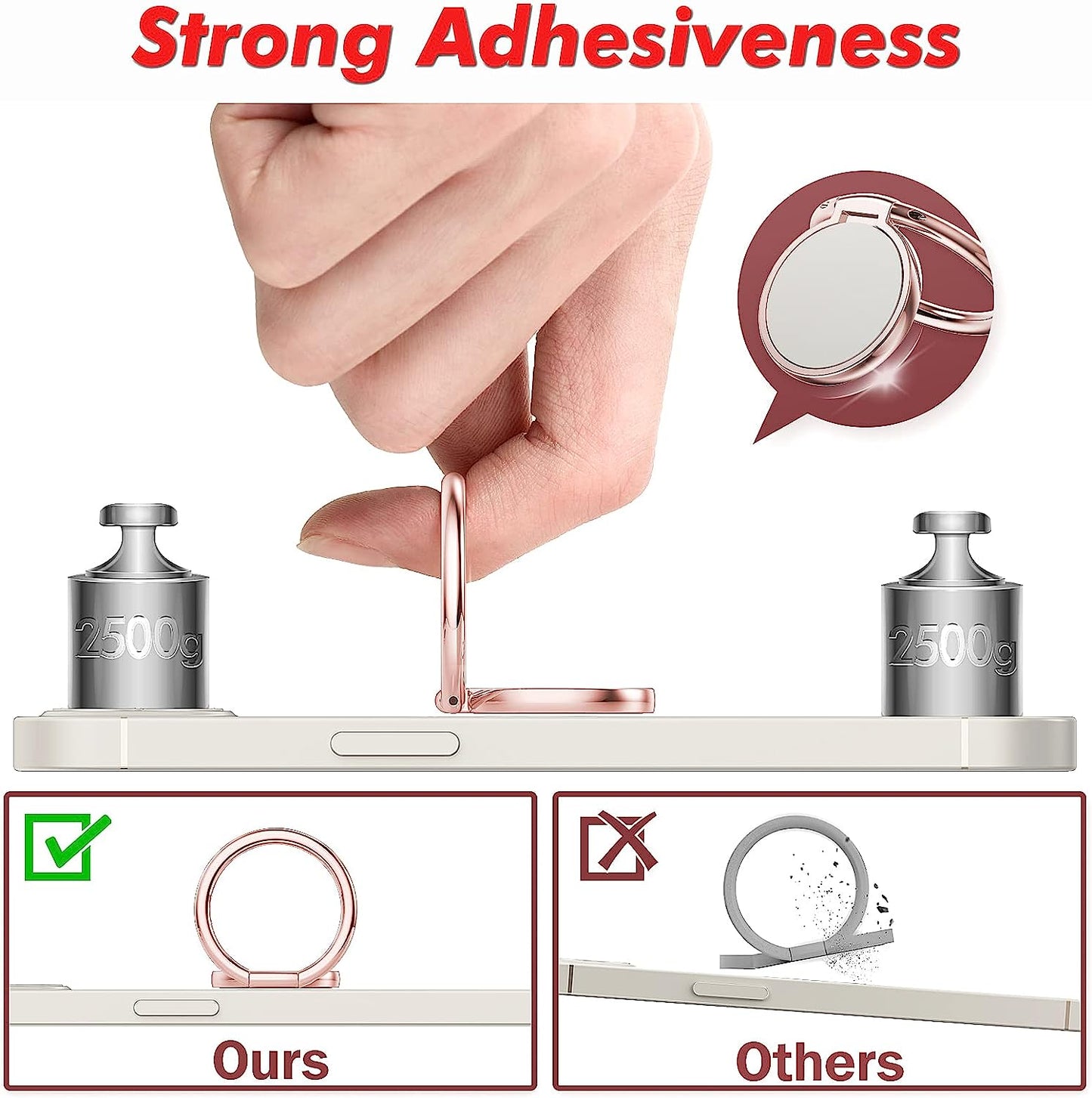 Chvelop Cell Phone Ring Holder, Finger Ring Stand, 360 Degree Rotation Finger Ring Kickstand, Metal Grip for Magnetic Car Mount Compatible with Iphone, Samsung, LG, Sony,Smartphone Accessories (Heart)  Chvelop   