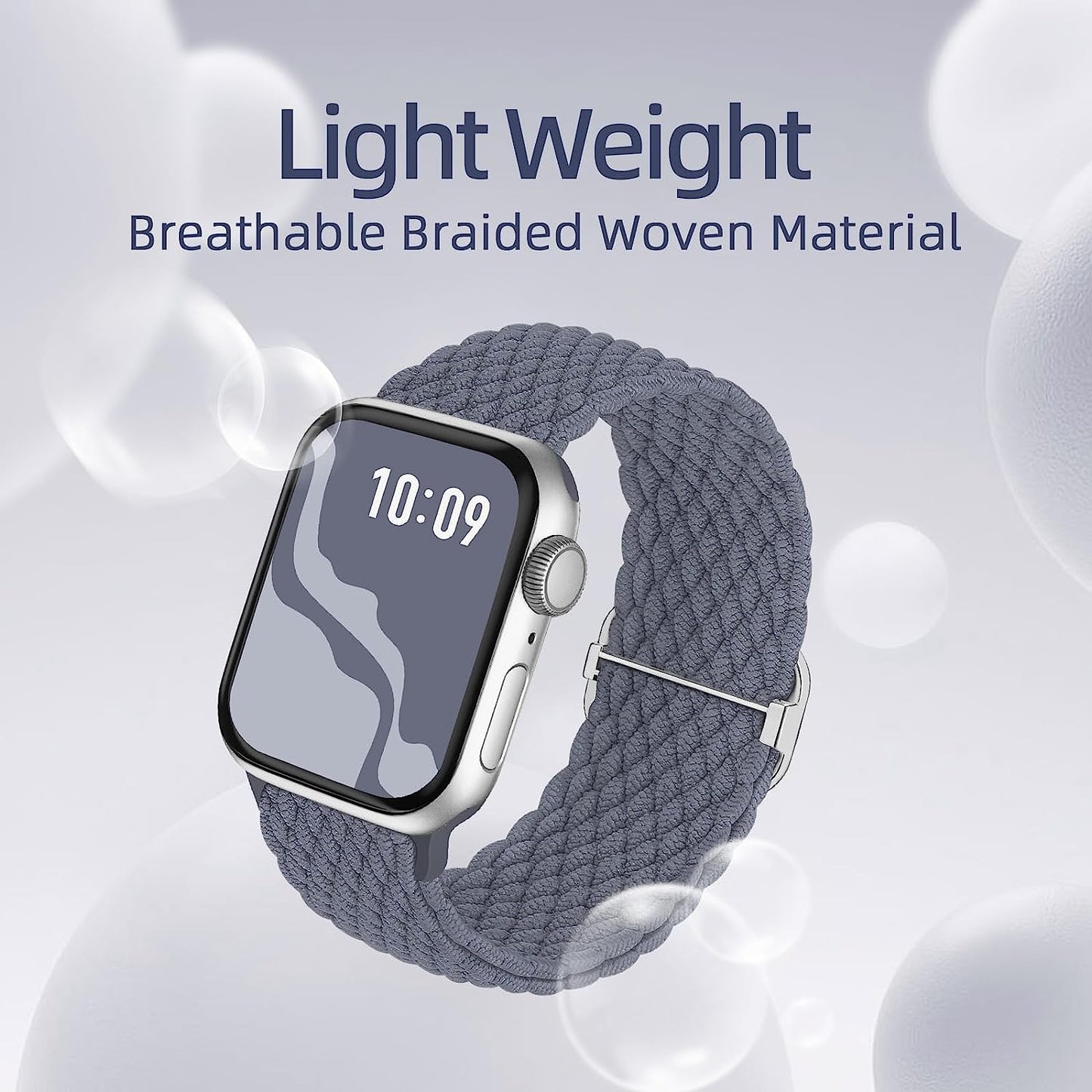 6 Pack Braided Solo Loop Compatible with Apple Watch Band 38Mm 40Mm 41Mm 42Mm 44Mm 45Mm 49Mm for Women Men, Stretchy Nylon Elastic Straps Wristbands for Iwatch Series Ultra SE 8 7 6 5 4 3 2 1  Suitisbest   