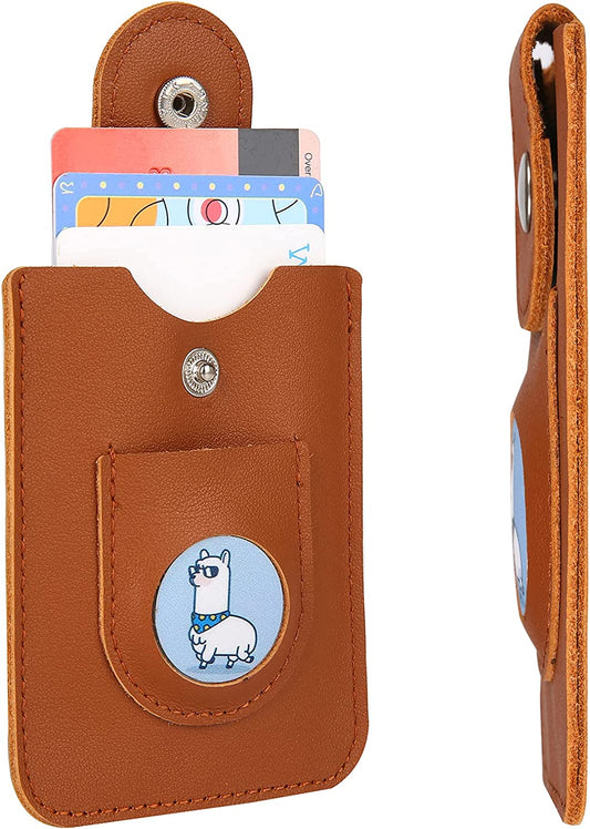 BOSBOX Slim Wallet Holder for Airtag(2021), Italian Leather Front Pocket Minimalist Airtag Wallets for Men, Brown  BOSBOX   