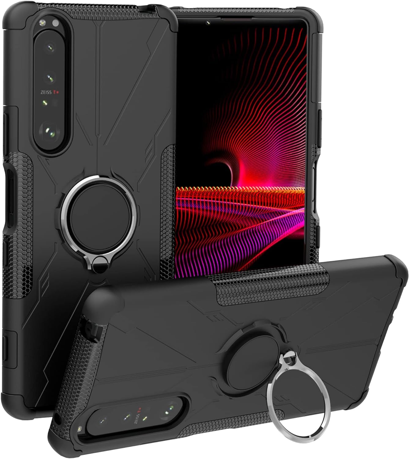 Liushan Compatible with Sony Xperia 1 III Case,360° Rotation Ring Holder Kickstandmilitary Grade Shockproof Cover for Sony Xperia 1 III Smartphone（Not Applicable Sony Xperia 10,Black  liushan-Usstore   