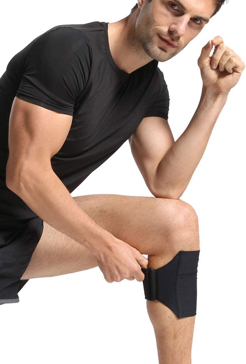 Cell Phone Leg Band & Armband for All Phones with Adjustable Elastic, Sport Leg & Arm Band for Running, Walking, Equestrian, Motorcycle or Hiking (Black)  YUNYILAN   