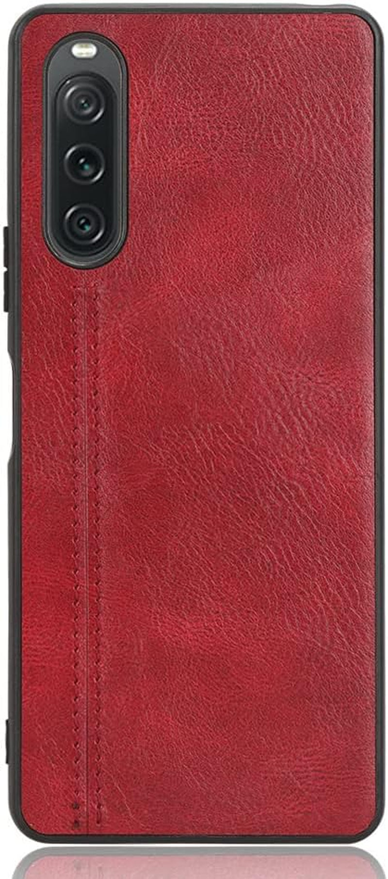 Phone Case for Sony Xperia 10 V, Case for Sony Xperia 10 V Cow-Like PU Leather Style Protector Cover, Non-Slip Shockproof Cover for Sony Xperia 10 V Case  Generic Red Sony Xperia 10 V 