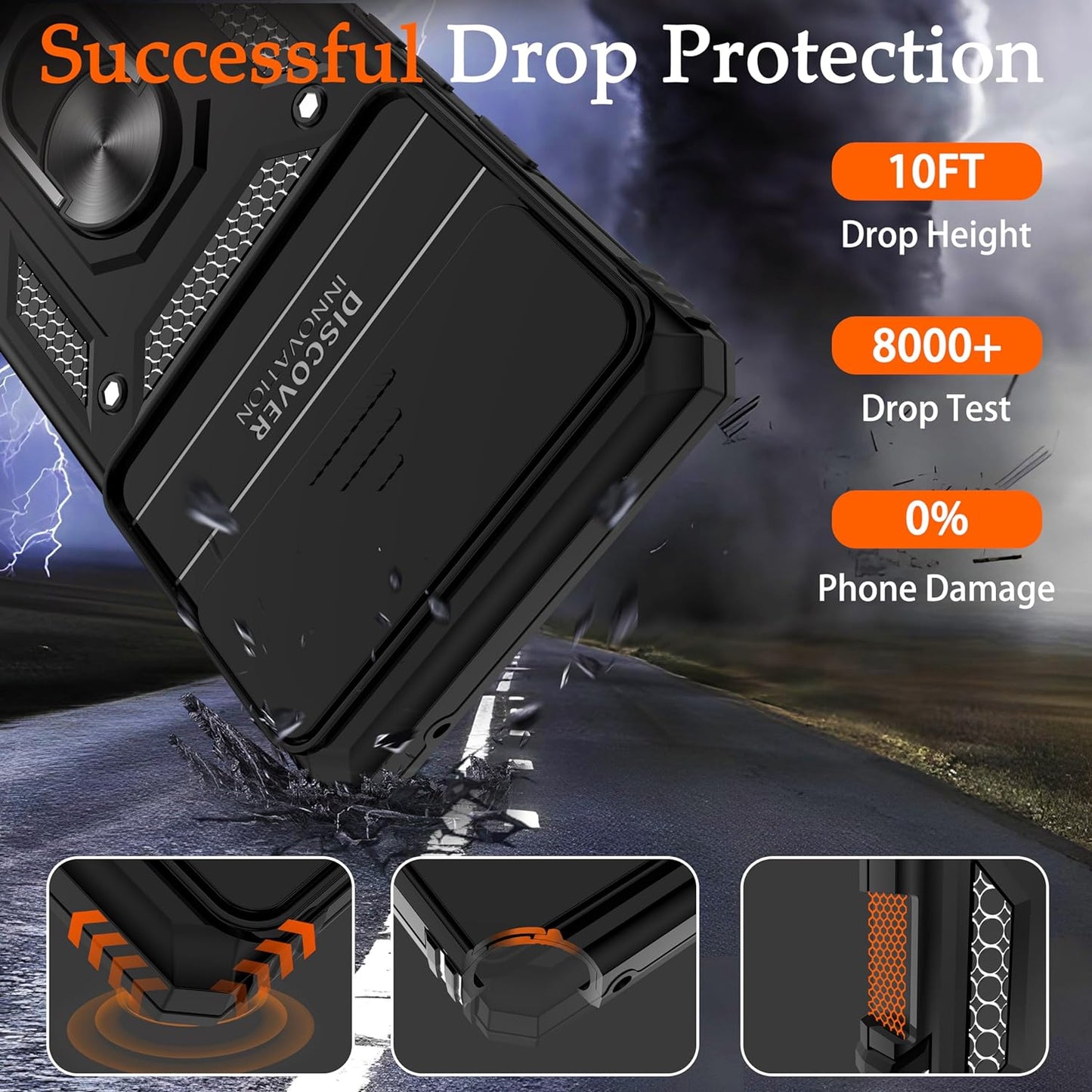 Ibaove for Google Pixel 6 Case with Slide Camera Cover+2 HD Screen Protector, [Military Grade] Shockproof Phone Case with Ring Kickstand for Google Pixel 6 Phone, Black  iBaove   