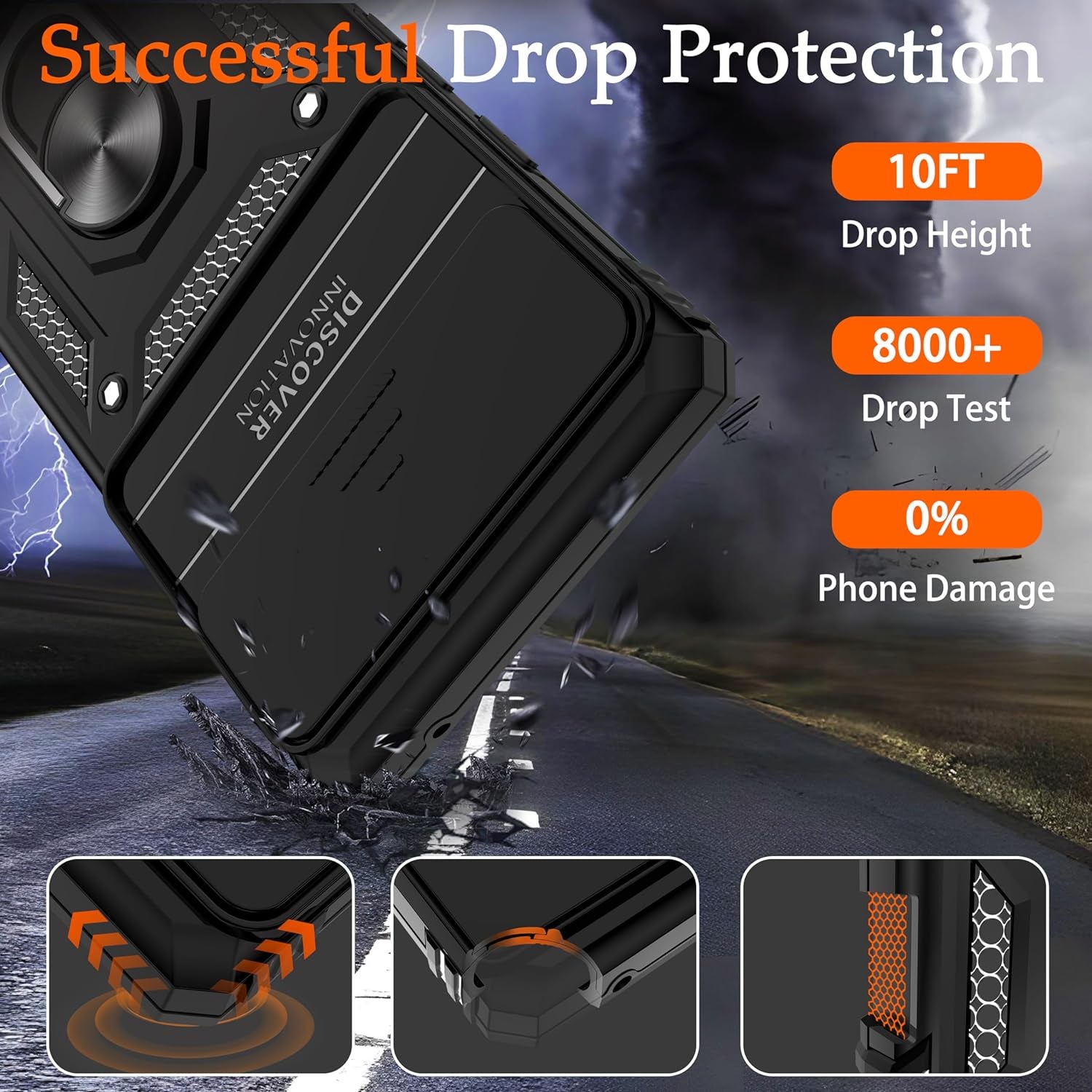 Ibaove for Google Pixel 6 Case with Slide Camera Cover+2 HD Screen Protector, [Military Grade] Shockproof Phone Case with Ring Kickstand for Google Pixel 6 Phone, Black  iBaove   