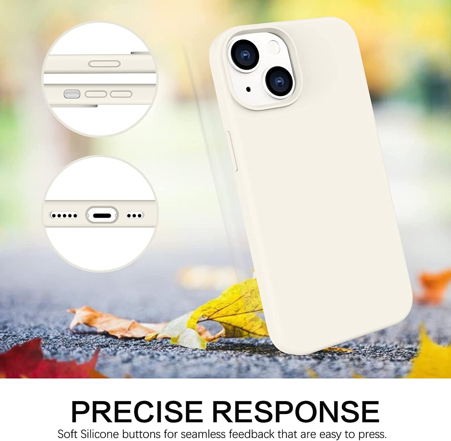 BENTOBEN Compatible with Iphone 14 Case, Liquid Silicone Gel Rubber Bumper Microfiber Lining Hard Back Shockproof Protective Phone Cover for Iphone 14 6.1",Antique White  BENTOBEN   