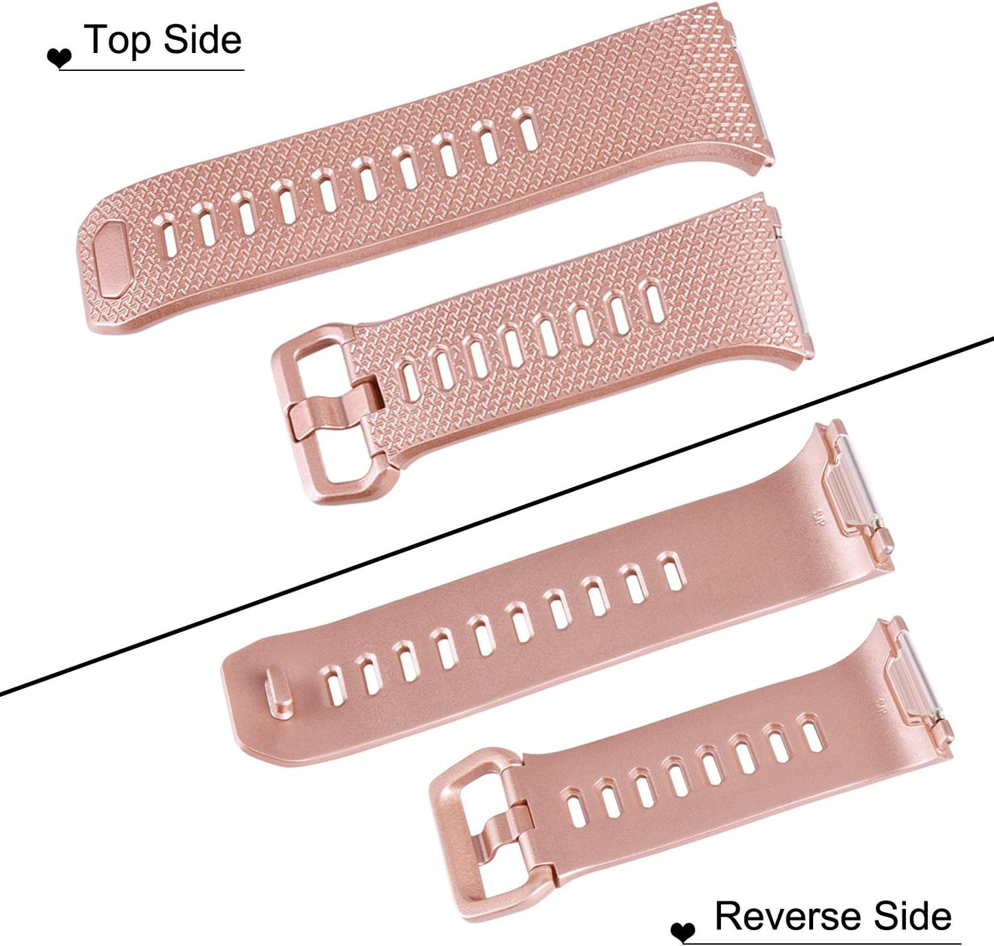 6 Pack Sport Bands Compatible with Fitbit Ionic Bands for Women Men, Replacement Soft Silicone Wristbands Rose Gold, Silver, Gold, Black, Gray, Slate, Small  Tobfit   