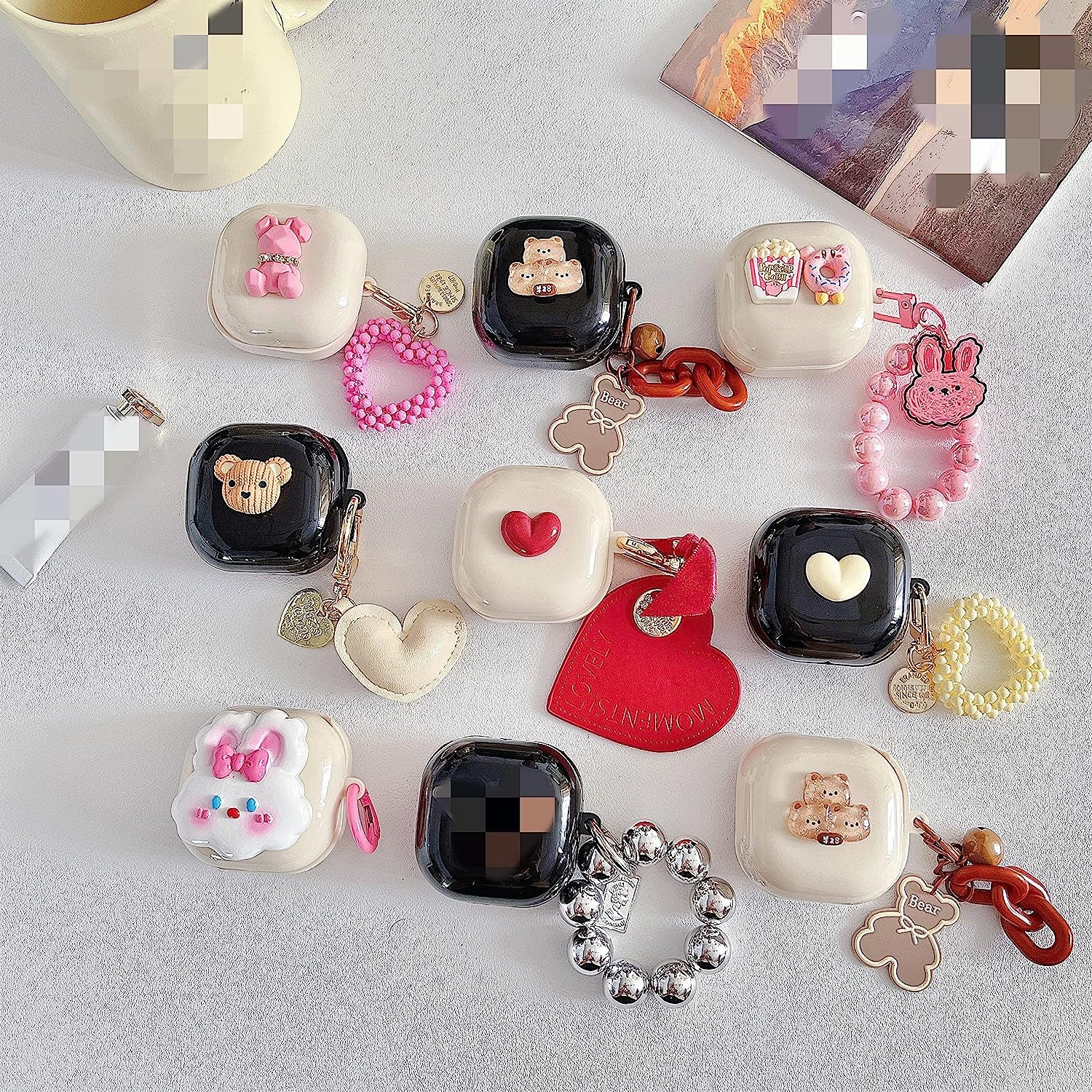 CASEVERSE Case for Samsung Galaxy Buds2 Pro/Buds 2 /Buds Pro/Buds Live with Pendant, Cute Funny Heart Protective Hard PC Headphones Covers  CASEVERSE   