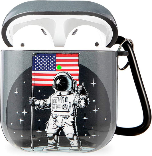 OLEBAND Airpods Case with Cute Skin and Keychain,Hard and Shockproof Airpods Cover for Women and Girls,Accessory Sets for Air Pod 2 and 1,Apollo  OLEB   