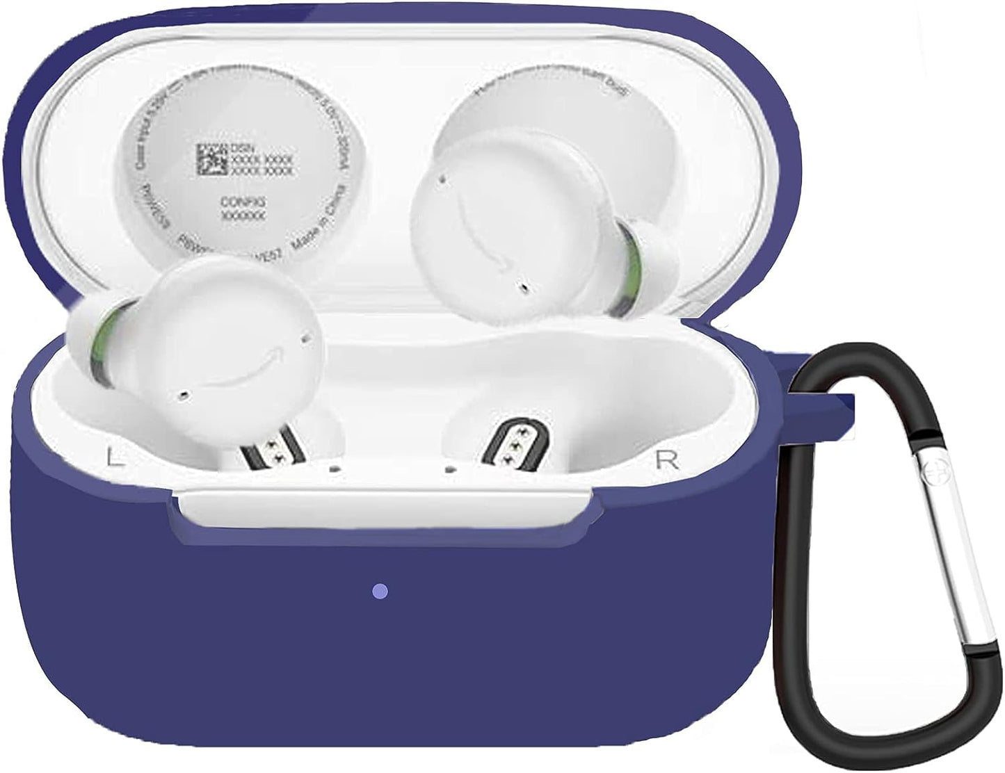 Compatible with Echo Buds 2 Case, Lamshaw Silicone Case Cover Easy Carrying Protective Case Cover Compatible with Echo Buds 2 (Black)  Lamshaw Blue  