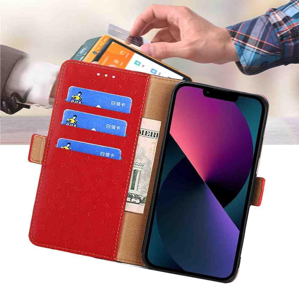 Cyr-Guard Phone Cover Wallet Folio Case for LG V30, Premium PU Leather Slim Fit Cover for LG V30, Good Touch, Red  Cyr-Guard   