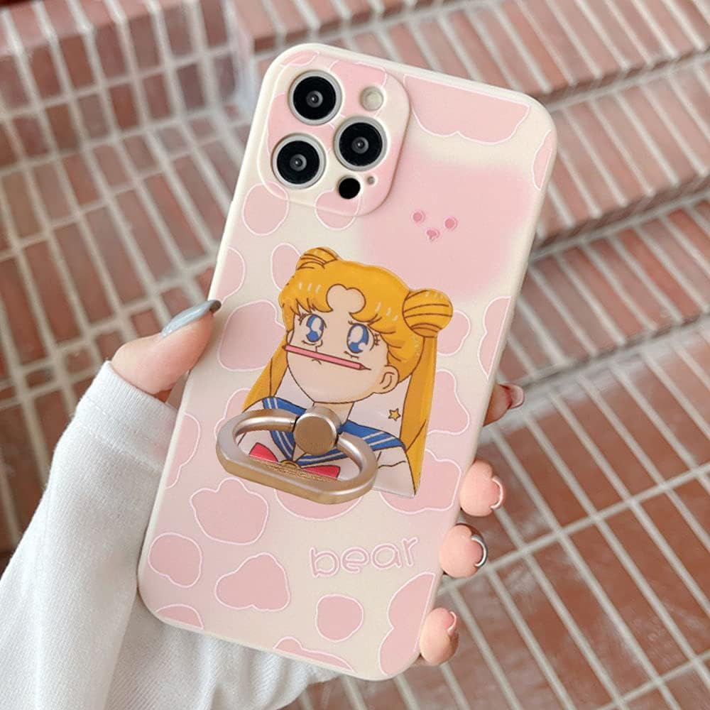 ZOSTLAND 3Pack Moon Guardian Fighter Phone Ring,Universal 360°Adjustable Phone Case Finger Grip Stand Holder Desk Stent Mount Car Hook Compatible with Iphone 13 12 11 MAX X plus Ipad (3Pcs Moon Girl)  ZOEAST   