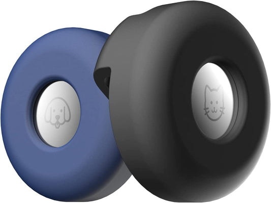 Dog Collar Holder for Airtag, 2 Pack Silicone Pet Collar Case for Apple Airtags, Anti-Lost Airtag Dog Collar Holder GPS Tracker Compatible with Cat Dog Collars Charms Harness & Backpack Accessories  typecase   