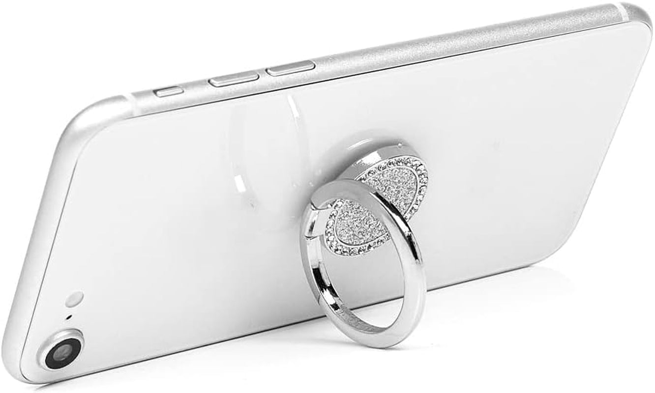 Mavis'S Diary Bling Cell Phone Ring Stand Holder, Universal 360 Rotation Metal Buckle Tablet Finger Grip Kickstand Compatible with Iphone Galaxy LG Google Moto All Smartphones(Silver)  Mavis's Diary   