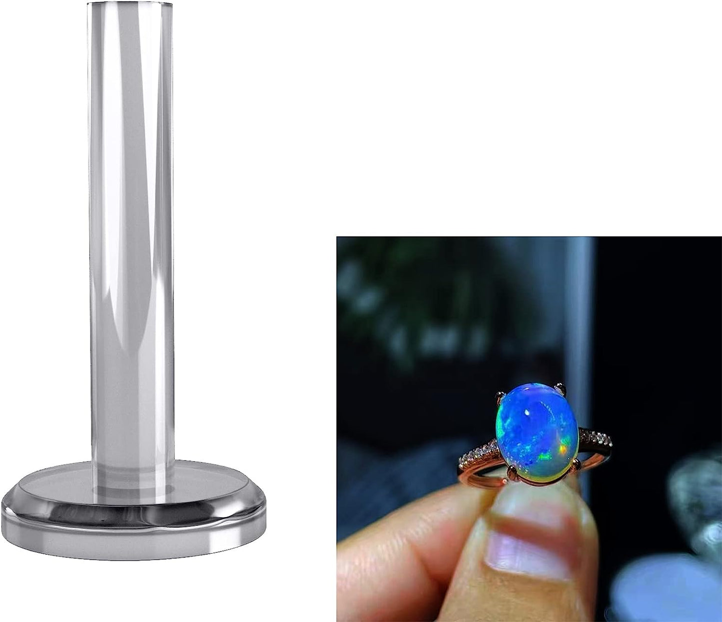 2 Pcs Ring Holder for Jewelry Hand Ring Holder Jewelry Stand, Jewelry Display Stand Ring Storage Holder Crystal Clear Acrylic, Finger Ring Jewelry Ring/Wedding Ring Display Ring Organizer for Women  Hsufeng   