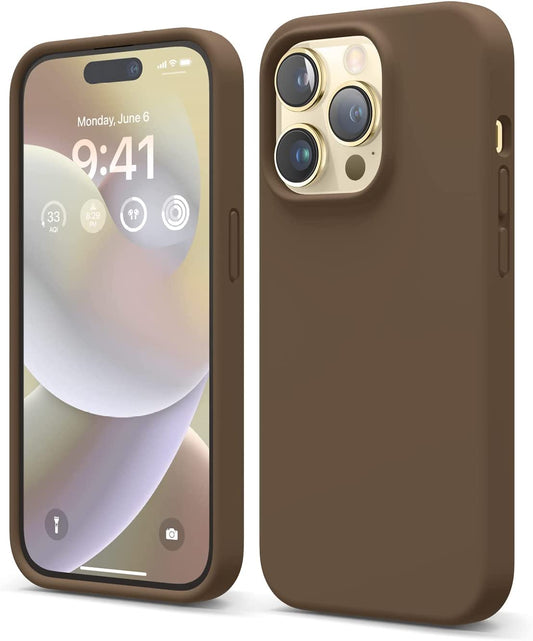 Elago Compatible with Iphone 14 Pro Case, Liquid Silicone Case, Full Body Protective Cover, Shockproof, Slim Phone Case, Anti-Scratch Soft Microfiber Lining, 6.1 Inch (Brown)  elago   
