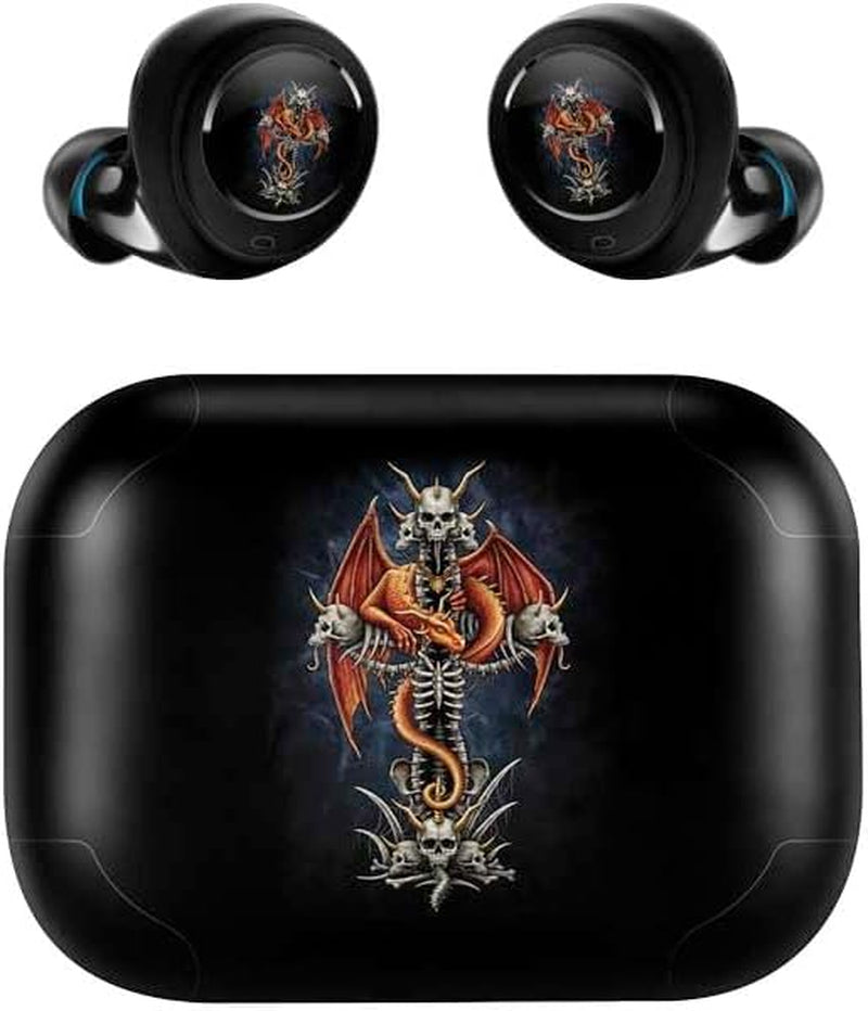 Skinit Decal Skin Compatible with Echo Buds - Officially Licensed Sarah Richter Gothic Dragon & Skull Cross by Sarah Richter Design  Skinit   