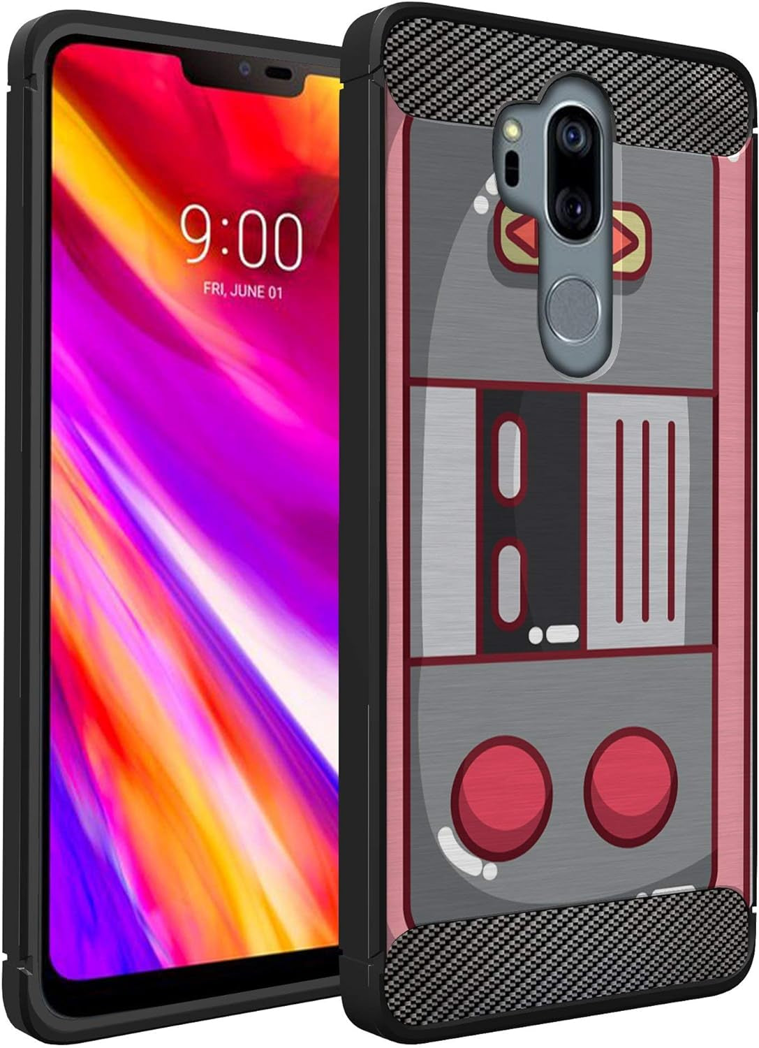 Casesondeck Case Compatible with [LG G7 / LG G7 Thinq] Pictorial Patterned TPU Design Case Flexible Slim and Elegant (Cobra Tiger)  CasesonDeck Retro Controller  