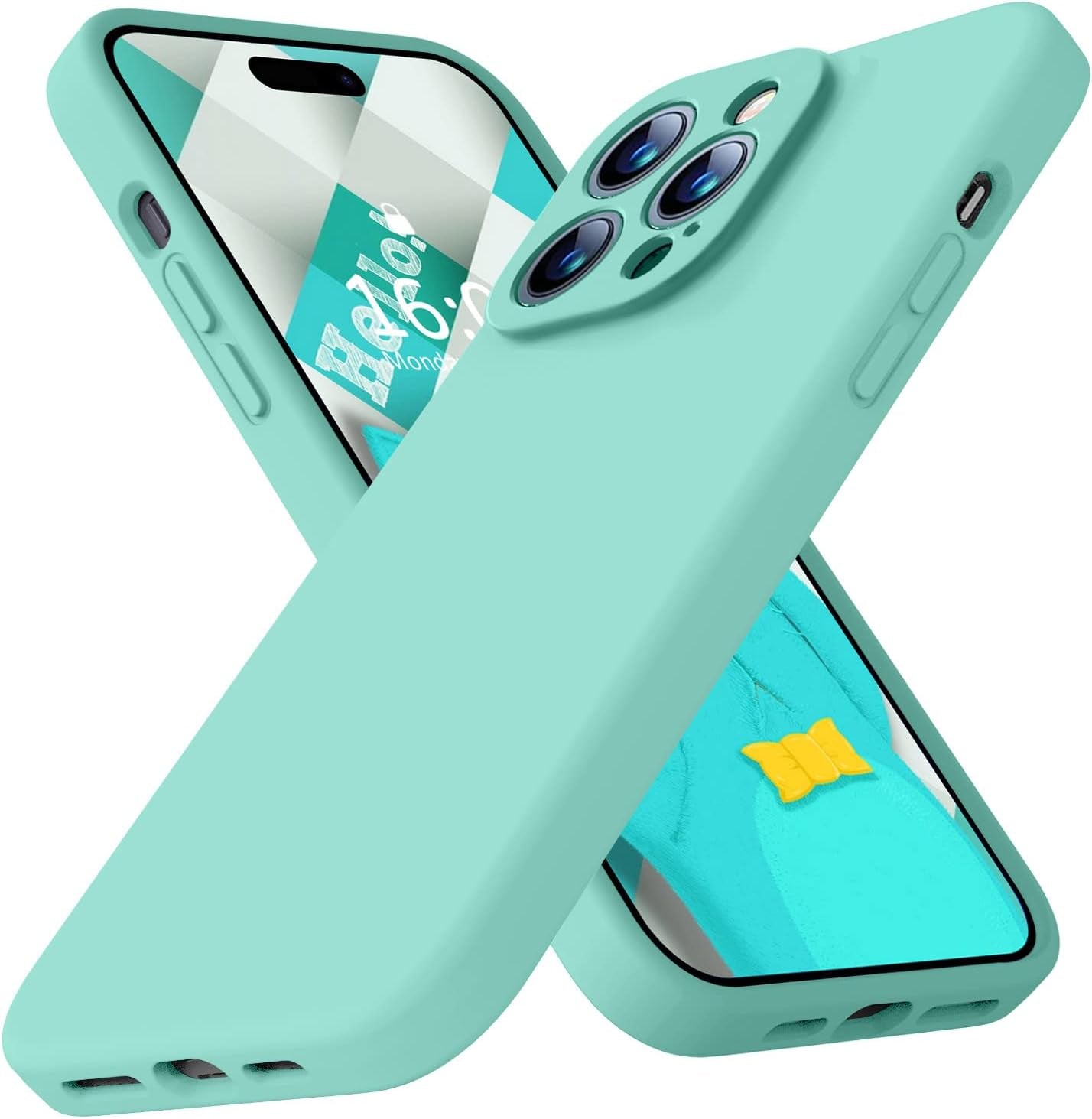 Ktele Compatible with Iphone 14 Pro Case, Ab-Grade Liquid Silicone Case, [Four Corner 50+Tiny Airbags Shockproof] [Soft Microfiber Lining Anti-Scratch] Camera All-Round Protection Case-Blue  Ktele Sea Blue  